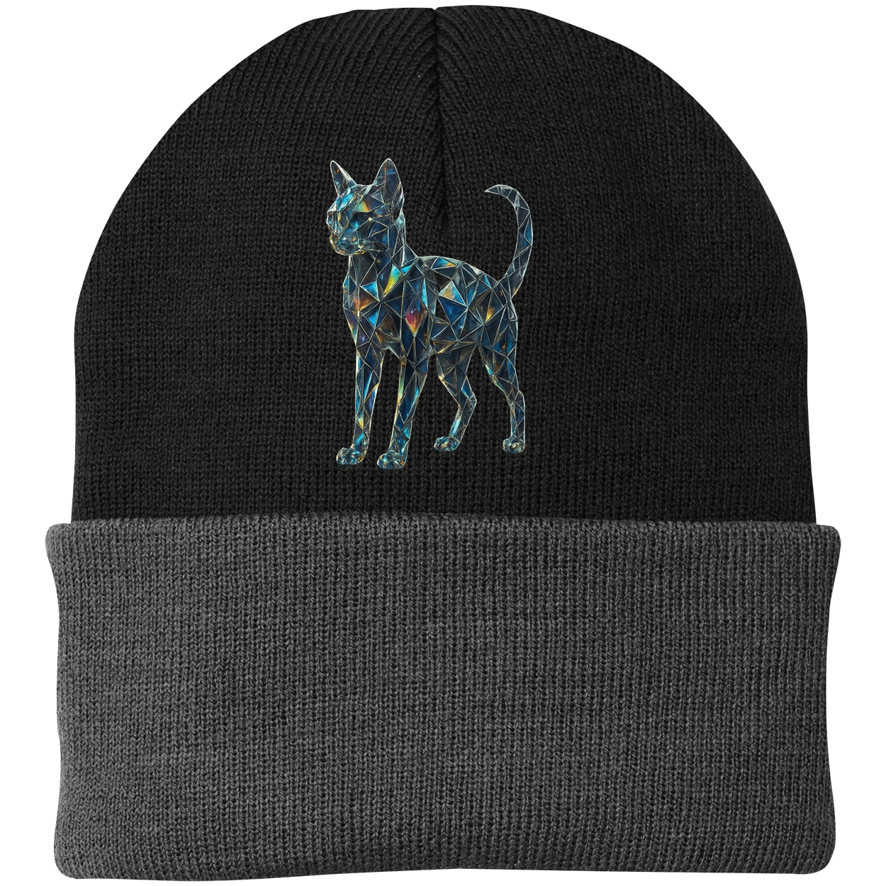 CP90 Port & Company Knit Beanie - Black/Gray