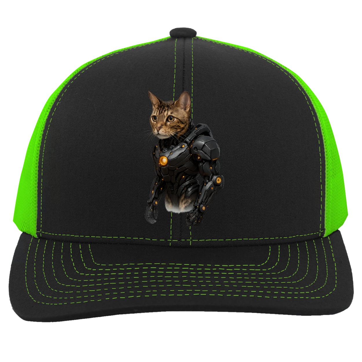 104C Trucker Snap Back - Black/Neon Green