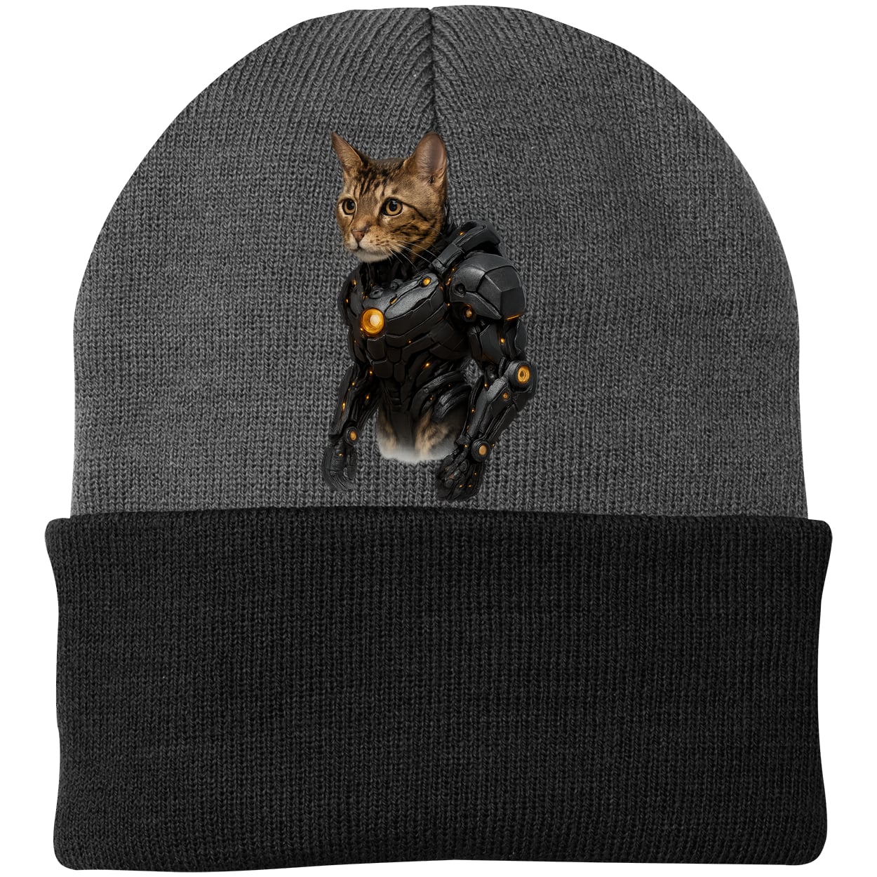 CP90 Port & Company Knit Beanie - Athletic Oxford/Black