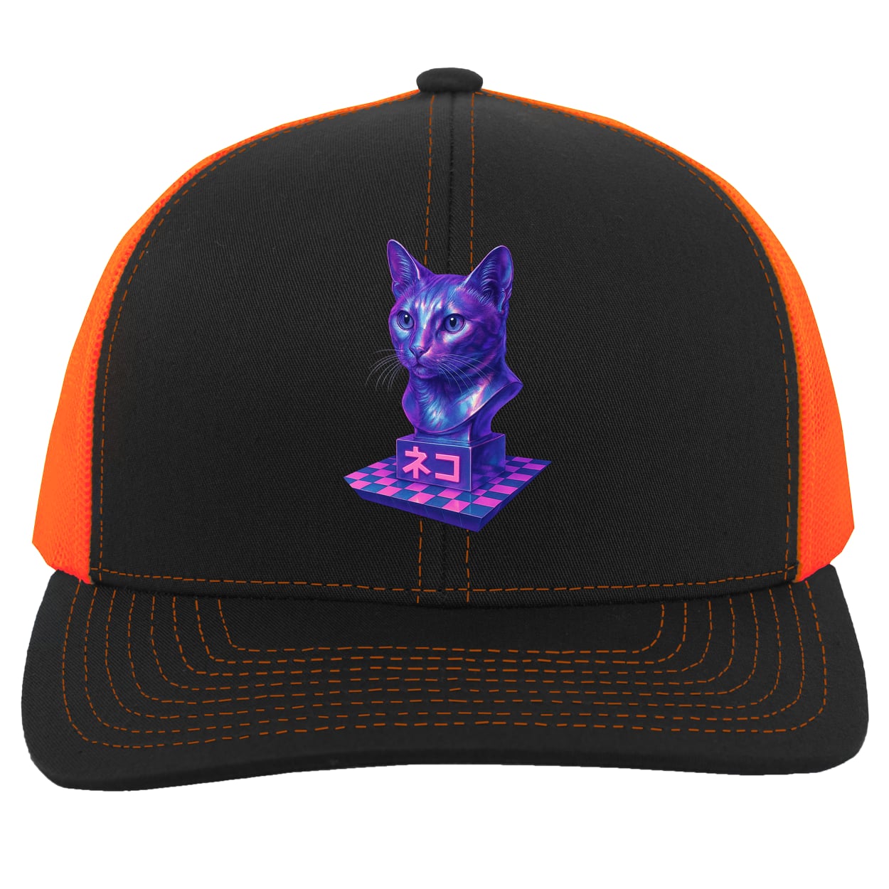 104C Trucker Snap Back - Black/Neon Orange