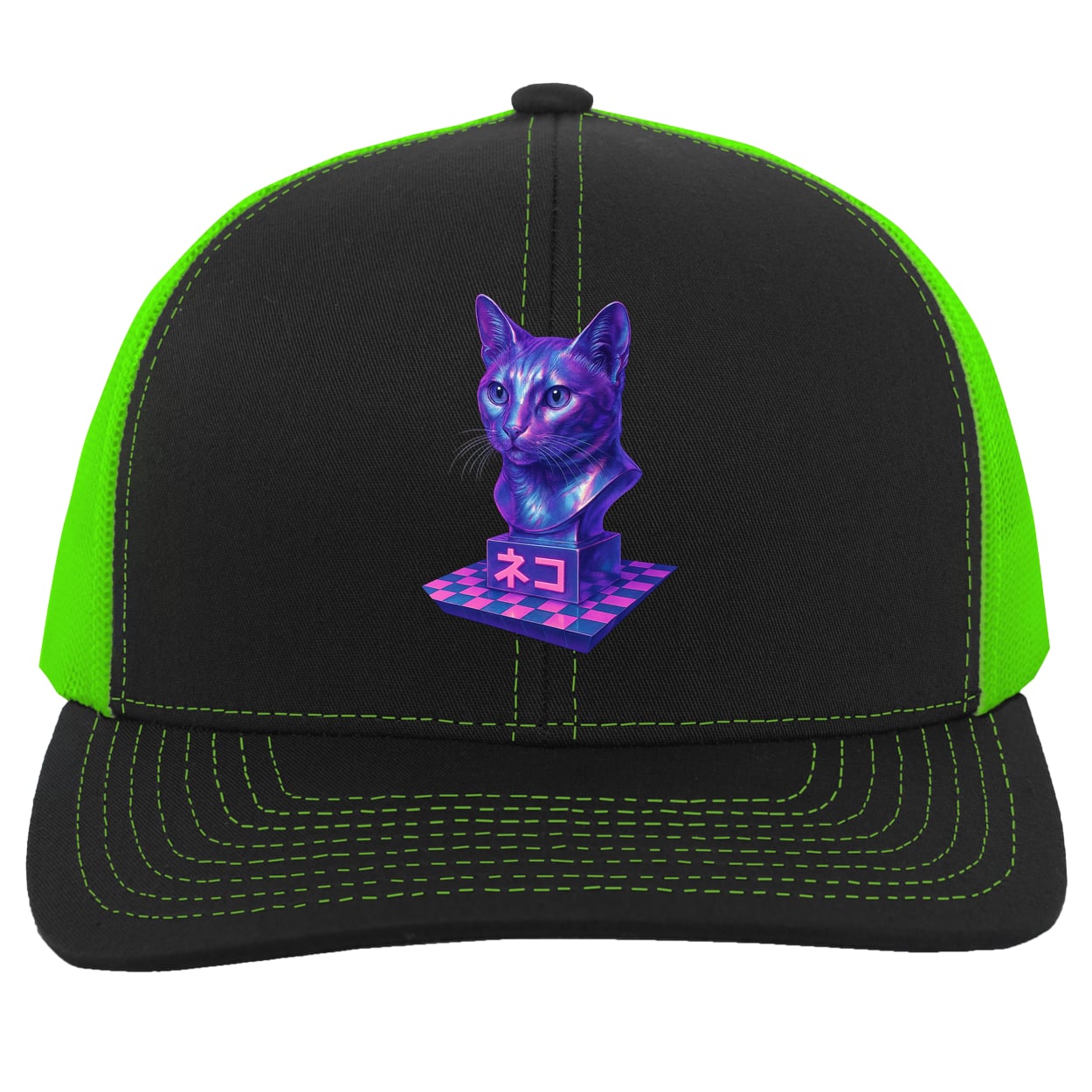 104C Trucker Snap Back - Black/Neon Green