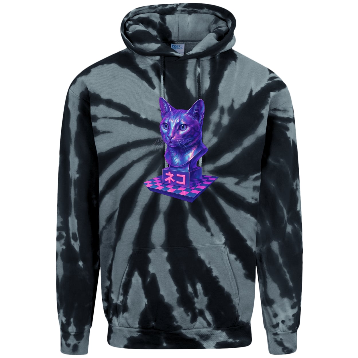 PC146 Port & Company Adult Tie-Dye Pullover Hoodie - Black