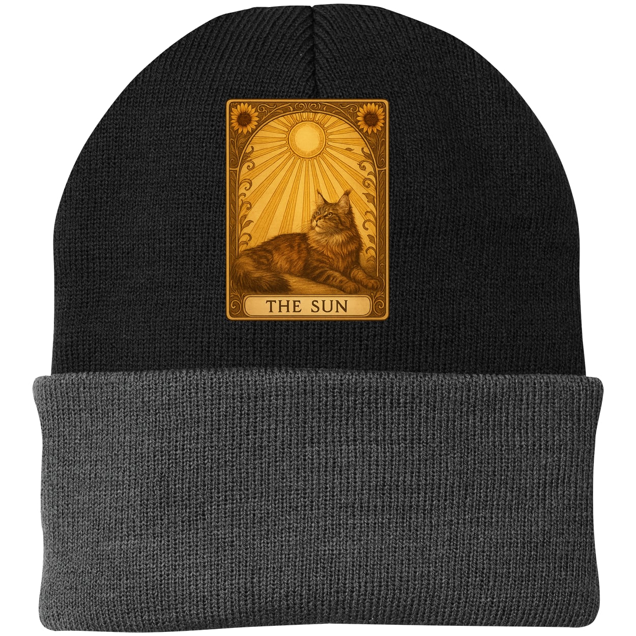 CP90 Port & Company Knit Beanie - Black/Gray