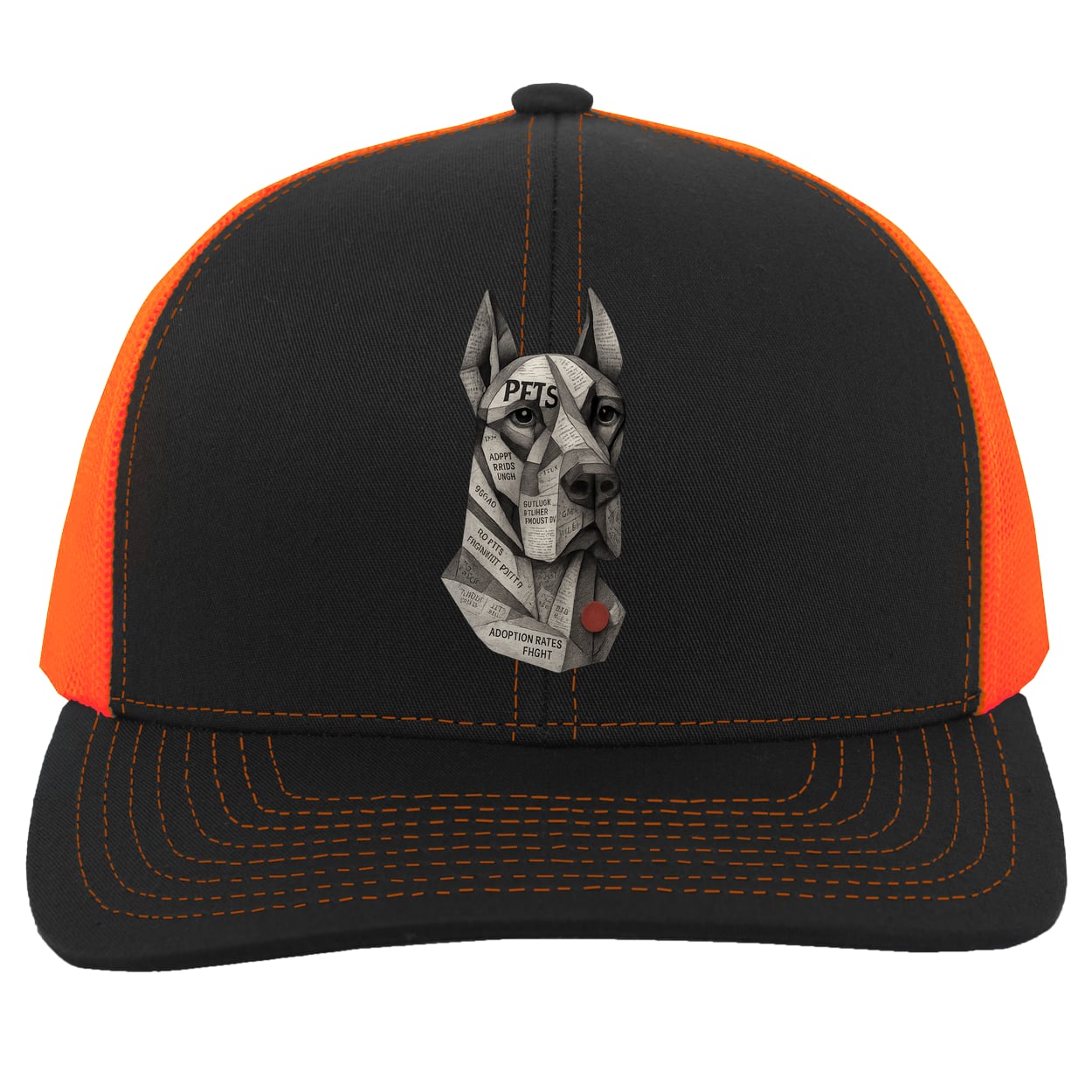 104C Trucker Snap Back - Black/Neon Orange