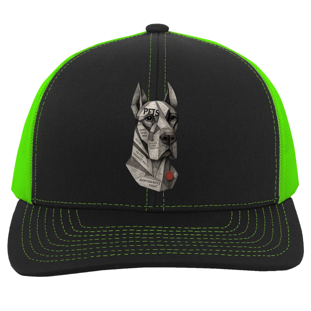 104C Trucker Snap Back - Black/Neon Green