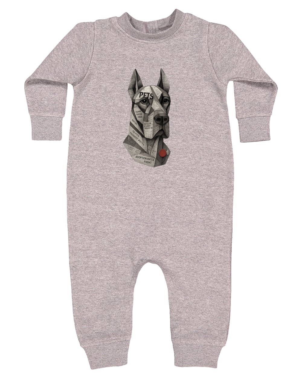 4447 Rabbit Skins Infant Fleece One-Piece Bodysuit - Heather Grey