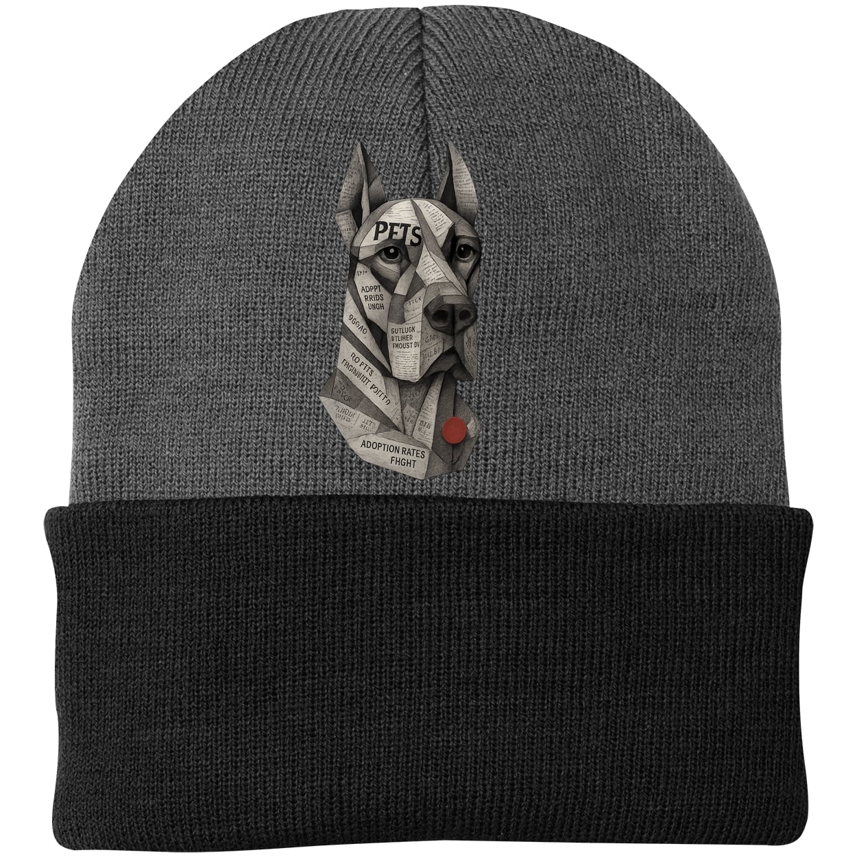 CP90 Port & Company Knit Beanie - Athletic Oxford/Black