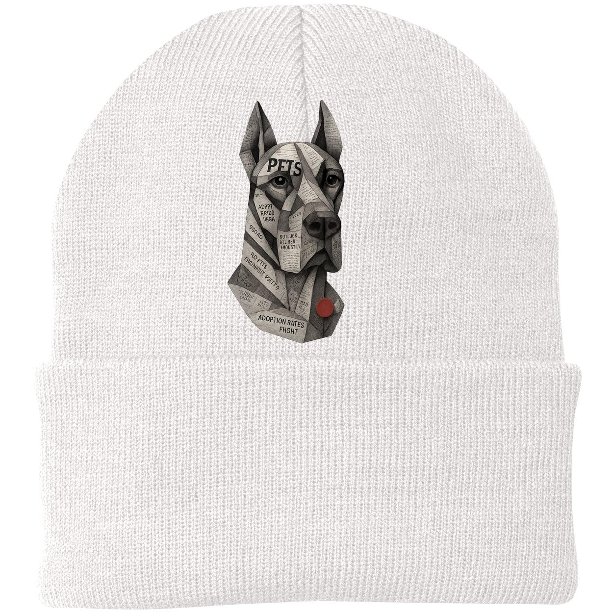 CP90 Port & Company Knit Beanie - White