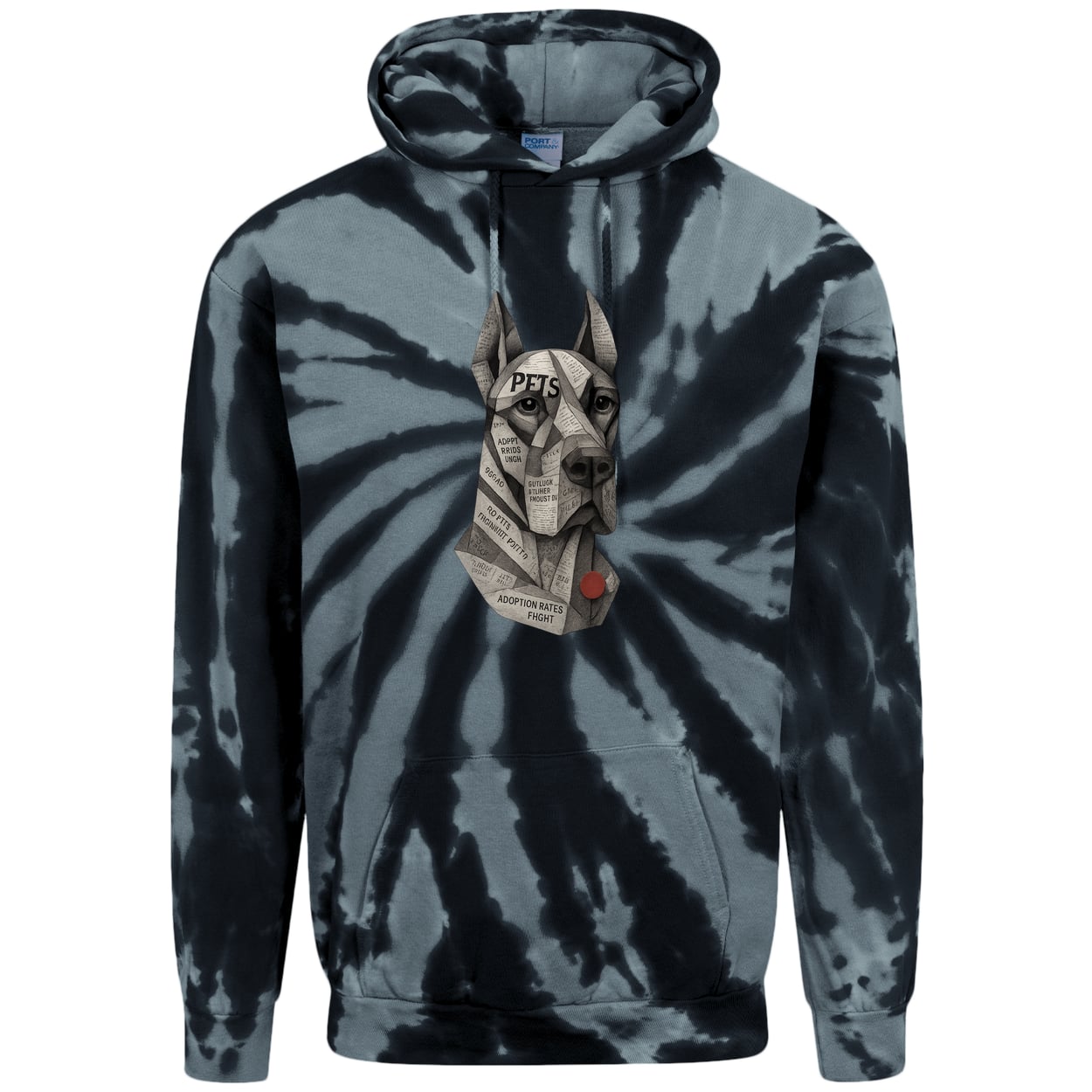 PC146 Port & Company Adult Tie-Dye Pullover Hoodie - Black