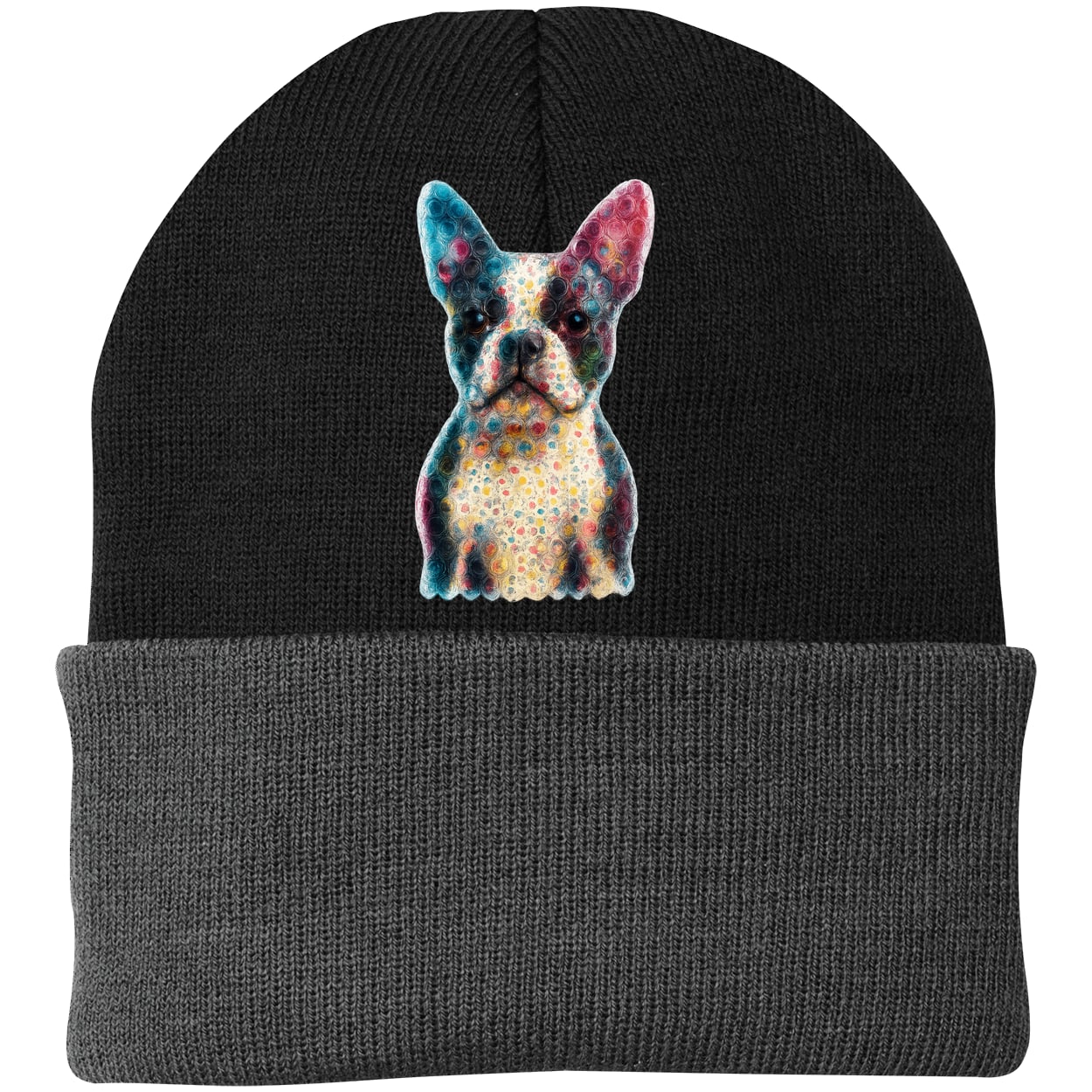 CP90 Port & Company Knit Beanie - Black/Gray