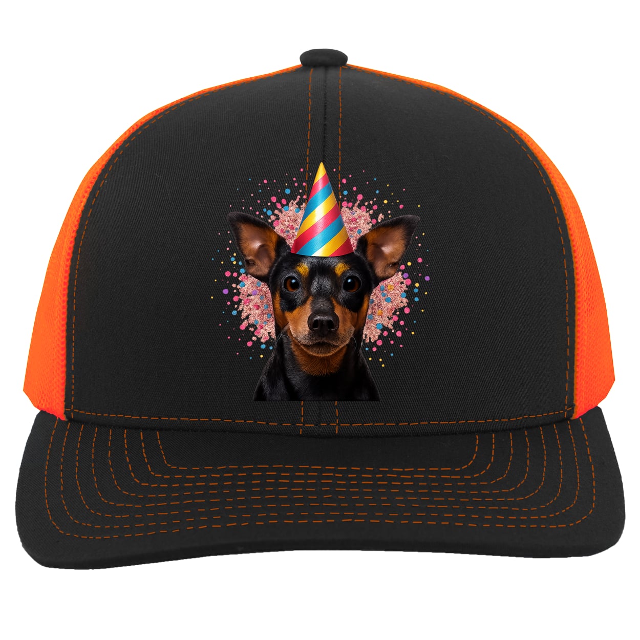 104C Trucker Snap Back - Black/Neon Orange
