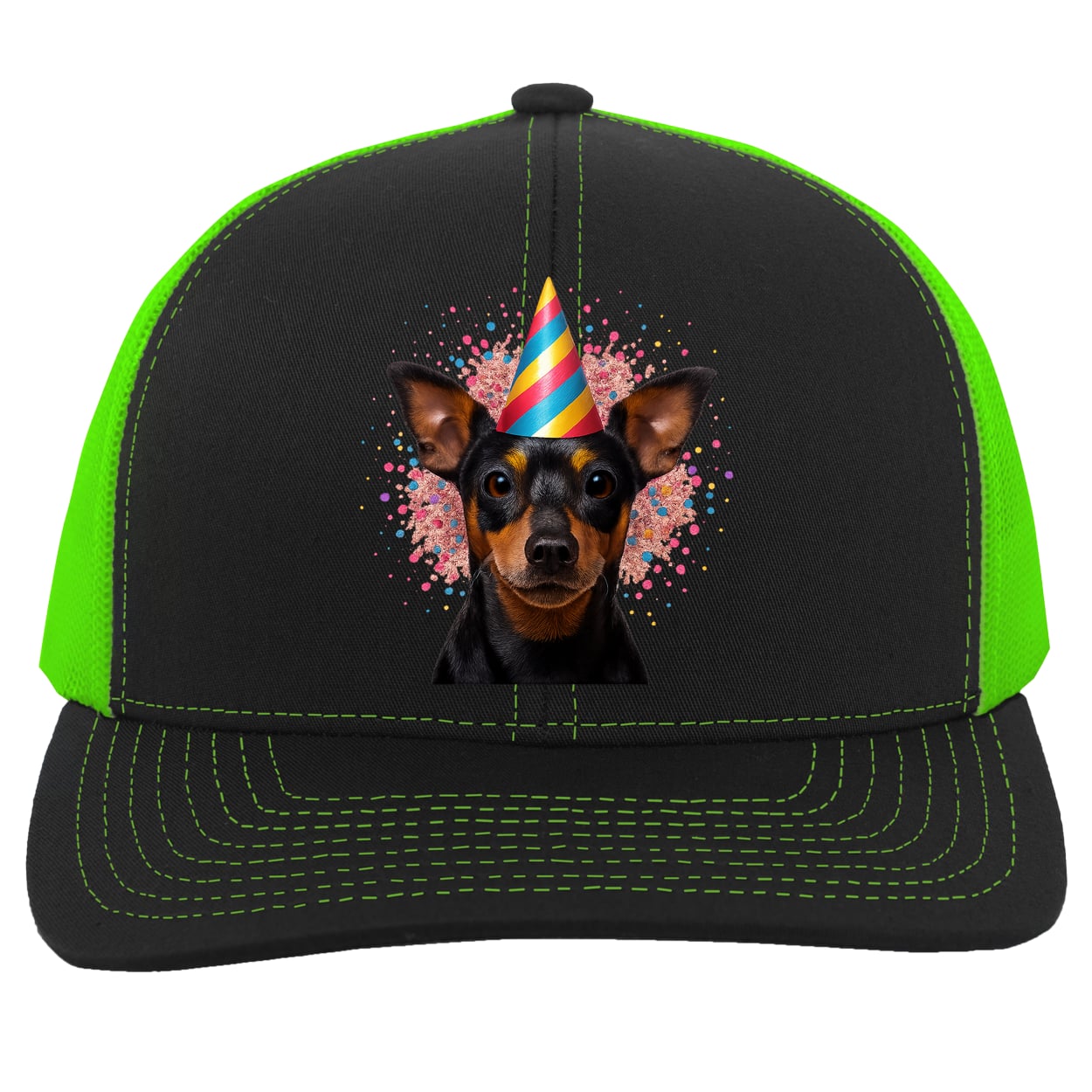 104C Trucker Snap Back - Black/Neon Green