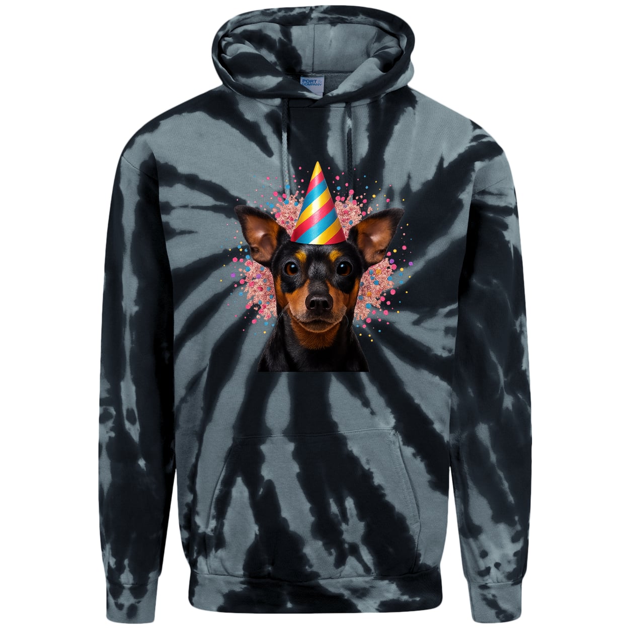 PC146 Port & Company Adult Tie-Dye Pullover Hoodie - Black