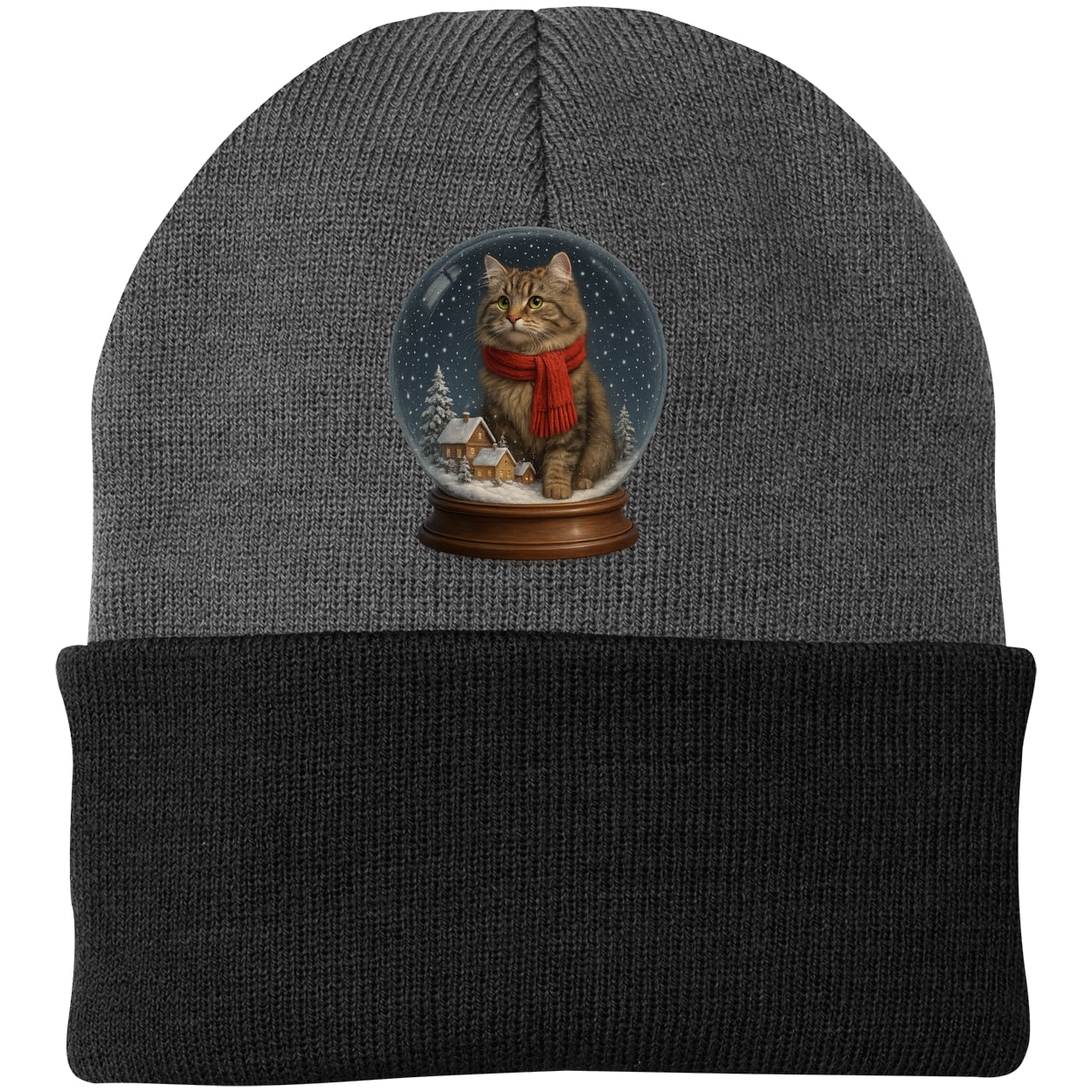 CP90 Port & Company Knit Beanie - Athletic Oxford/Black