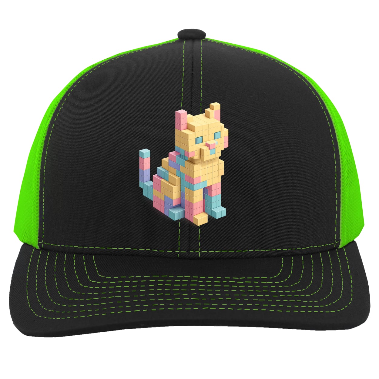 104C Trucker Snap Back - Black/Neon Green