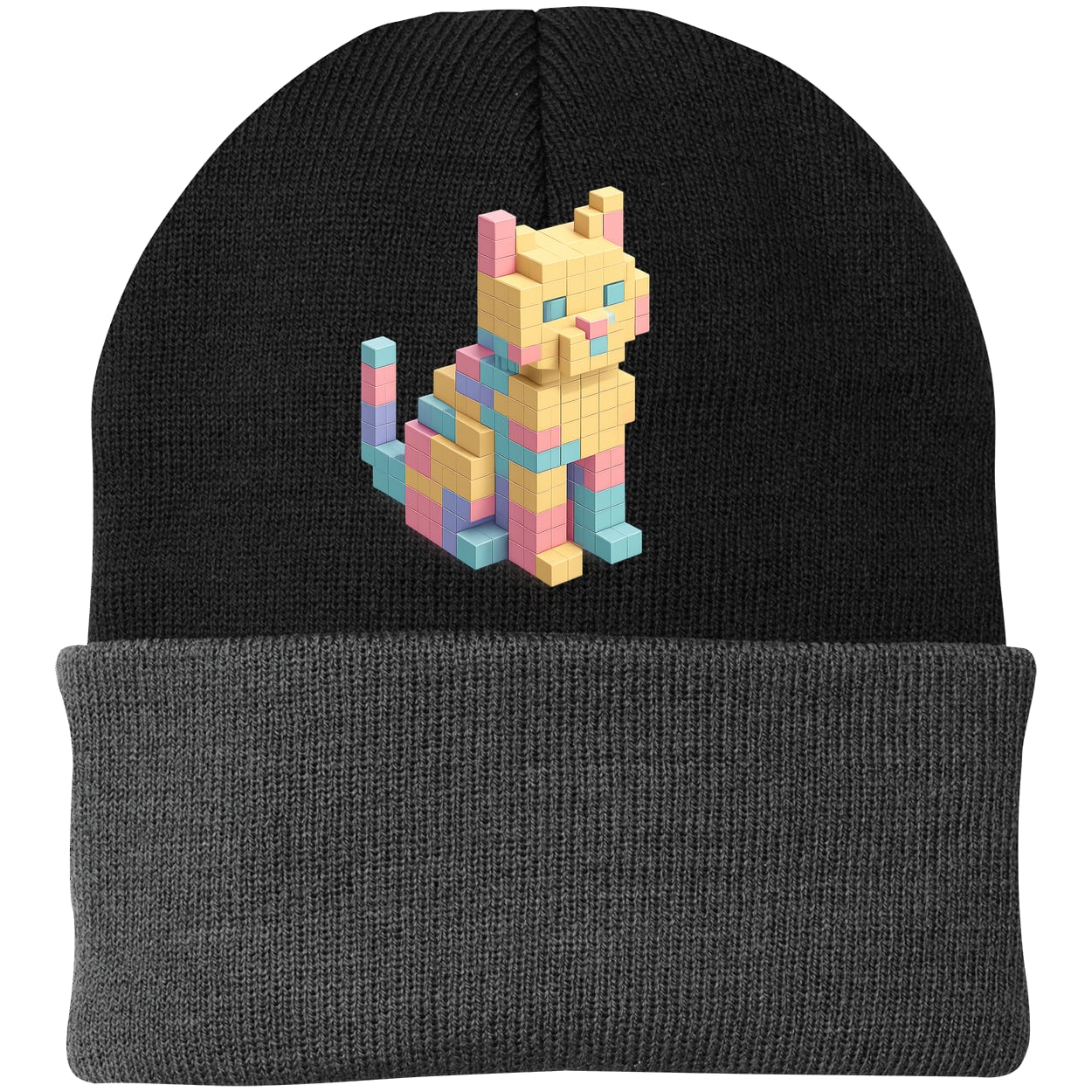 CP90 Port & Company Knit Beanie - Black/Gray