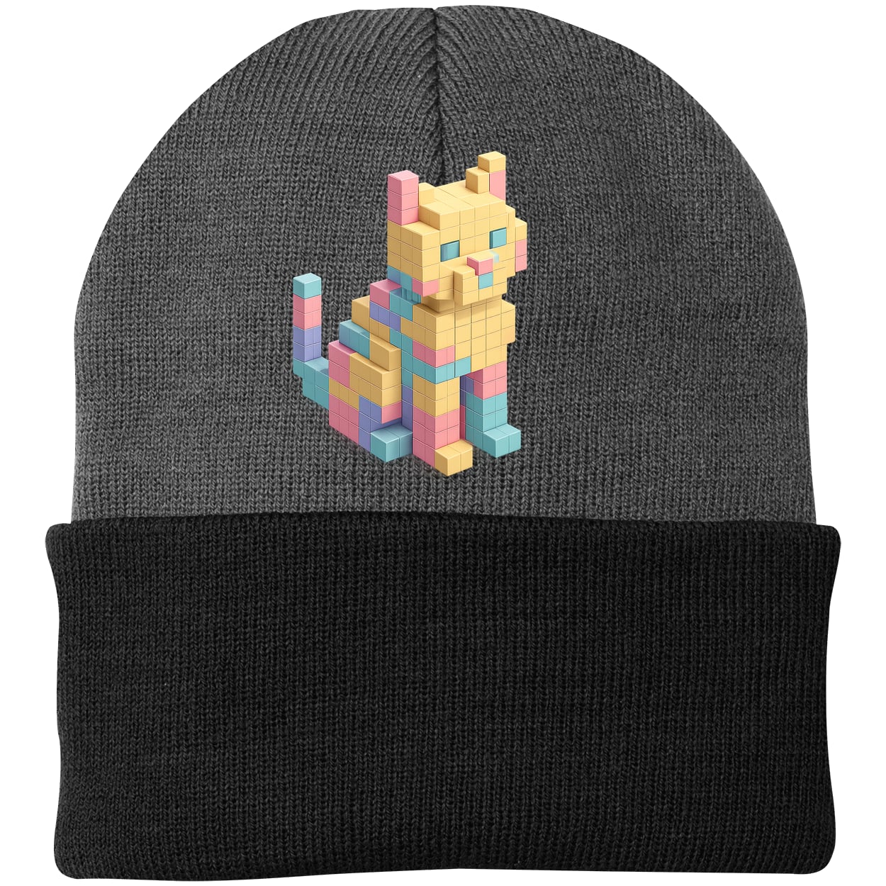 CP90 Port & Company Knit Beanie - Athletic Oxford/Black