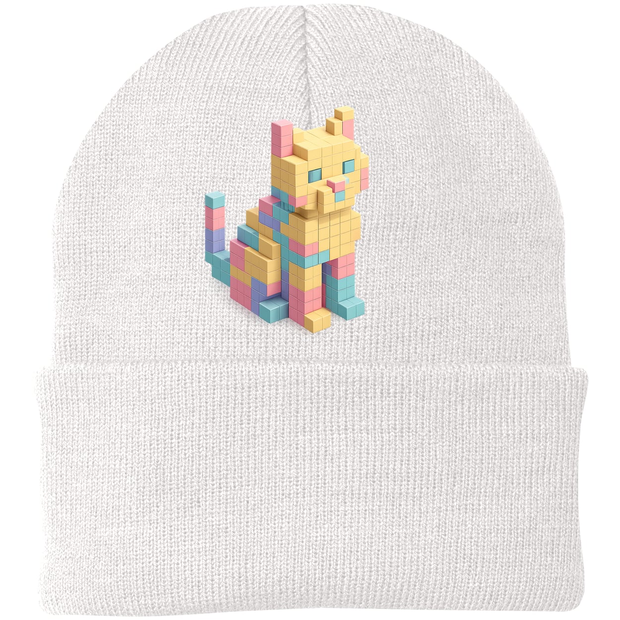 CP90 Port & Company Knit Beanie - White