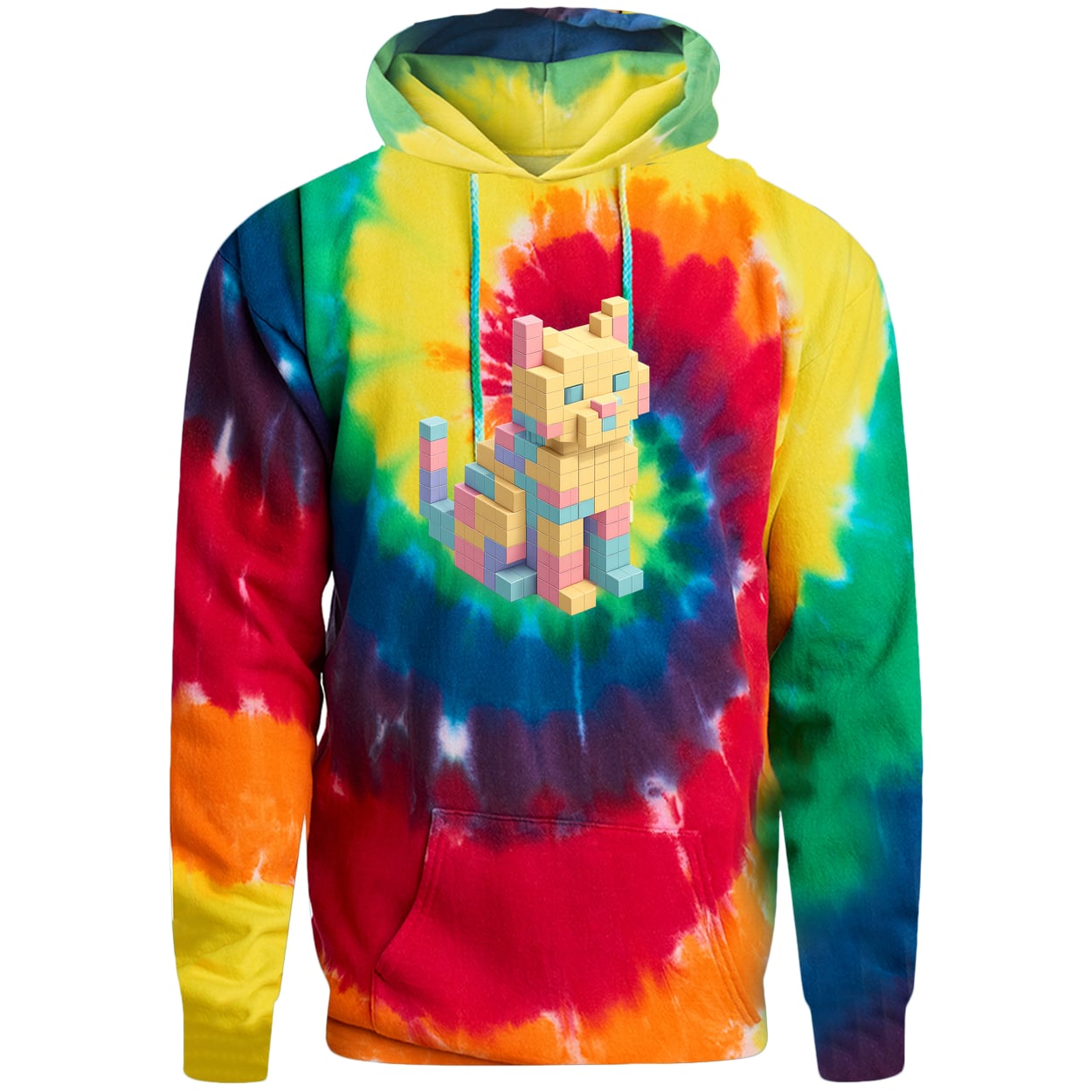 PC146 Port & Company Adult Tie-Dye Pullover Hoodie - Rainbow