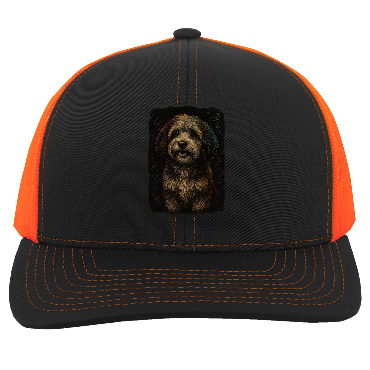 104C Trucker Snap Back - Black/Neon Orange