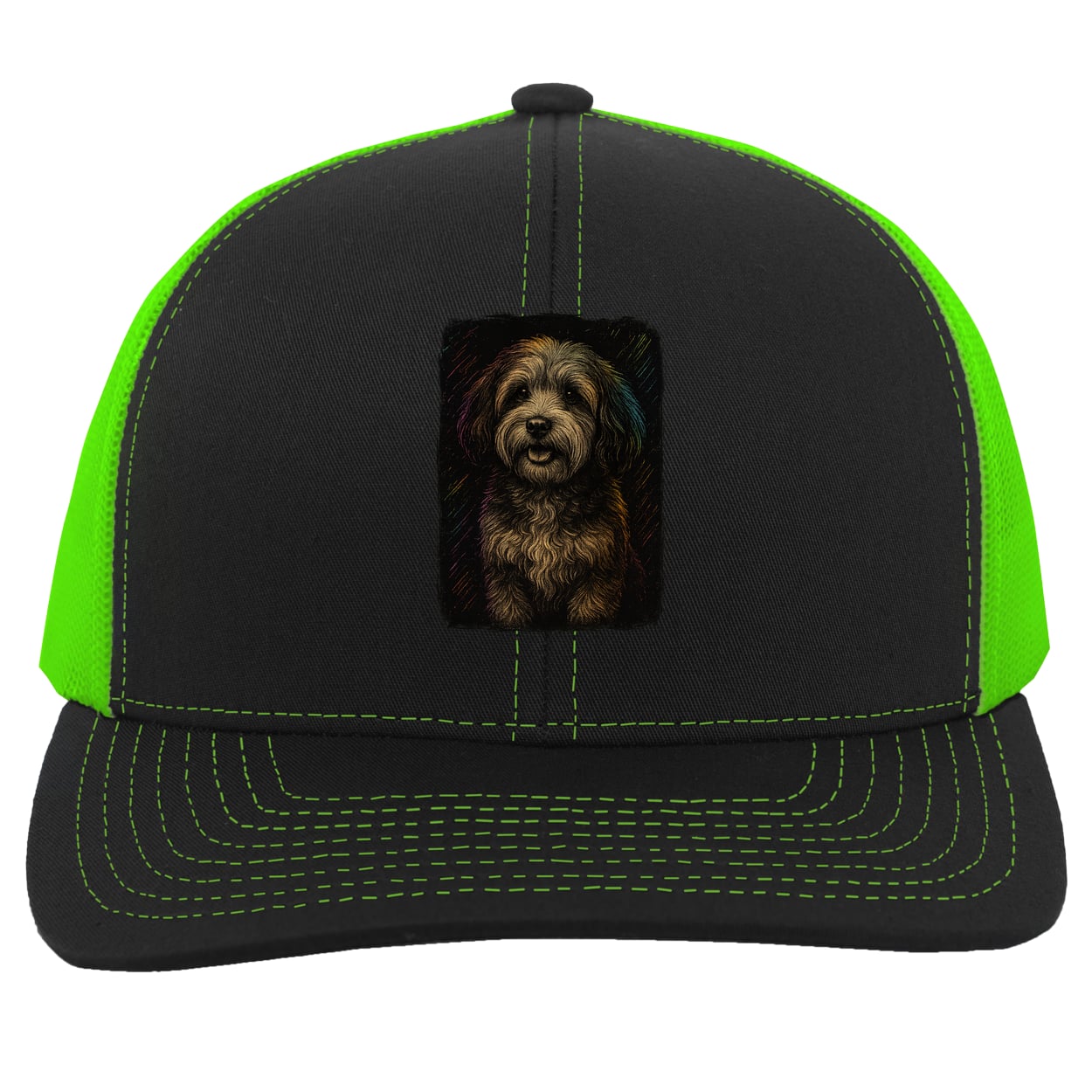 104C Trucker Snap Back - Black/Neon Green