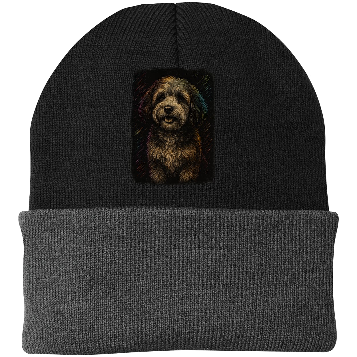 CP90 Port & Company Knit Beanie - Black/Gray