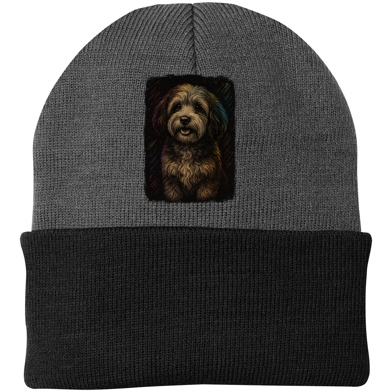 CP90 Port & Company Knit Beanie - Athletic Oxford/Black