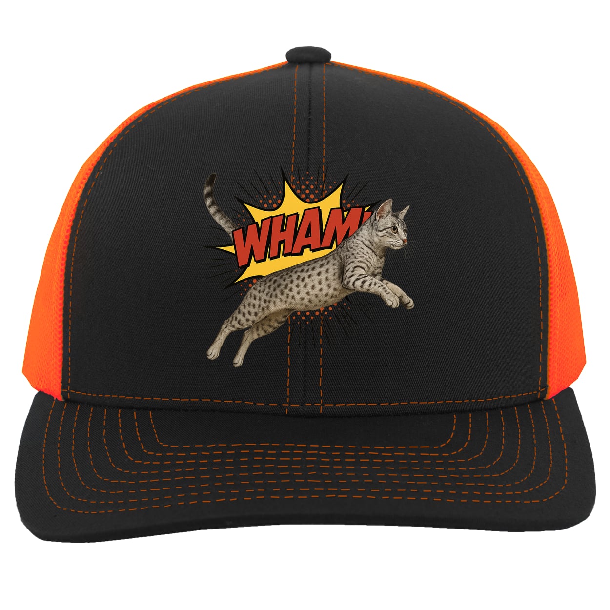 104C Trucker Snap Back - Black/Neon Orange