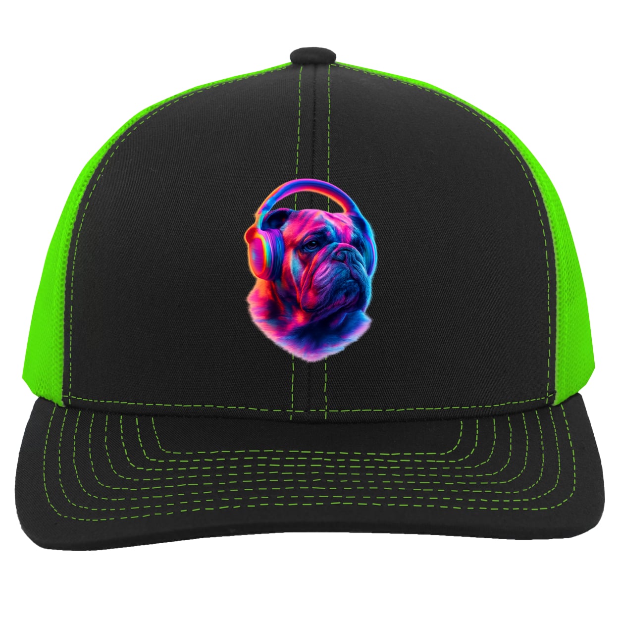 104C Trucker Snap Back - Black/Neon Green