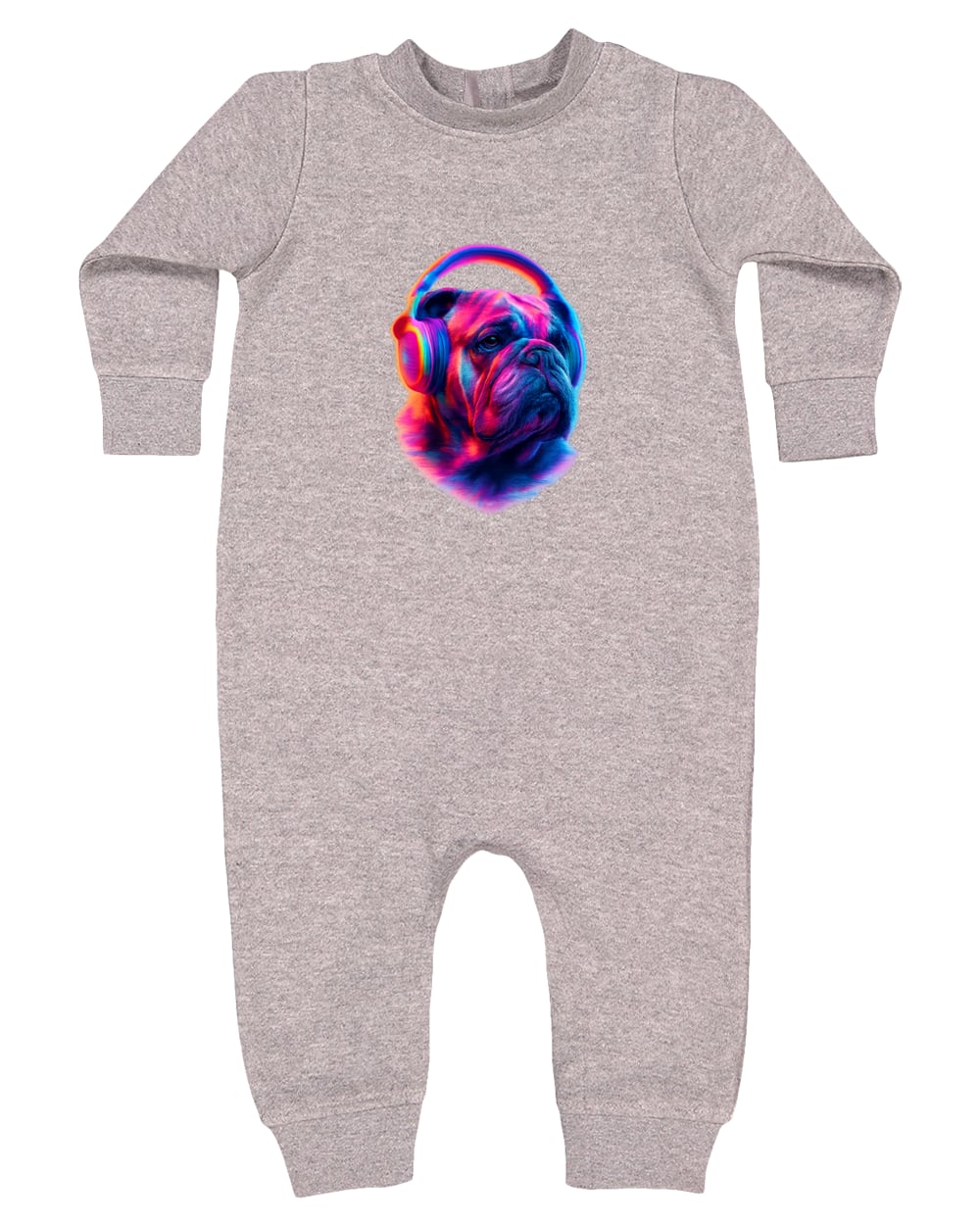 4447 Rabbit Skins Infant Fleece One-Piece Bodysuit - Heather Grey