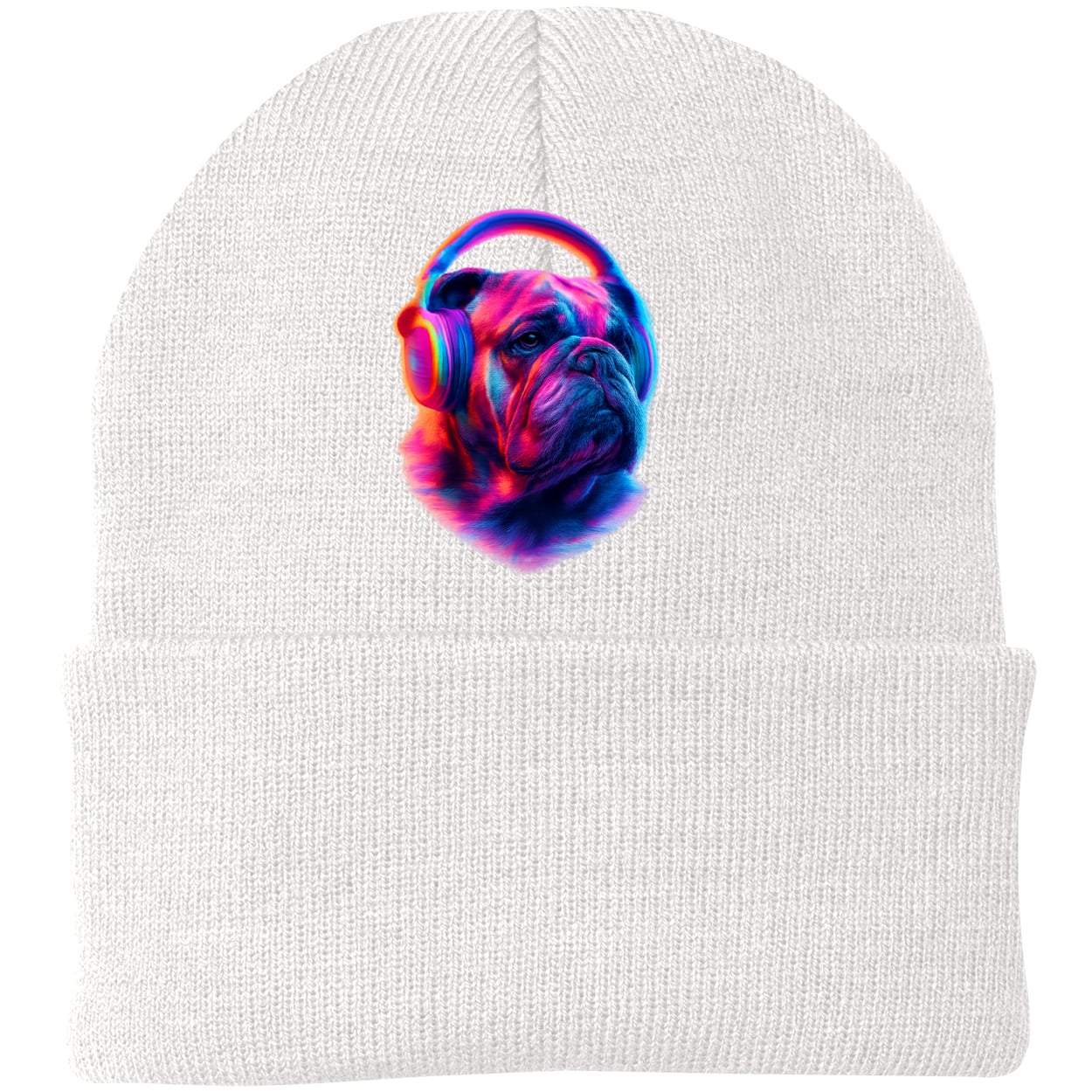 CP90 Port & Company Knit Beanie - White