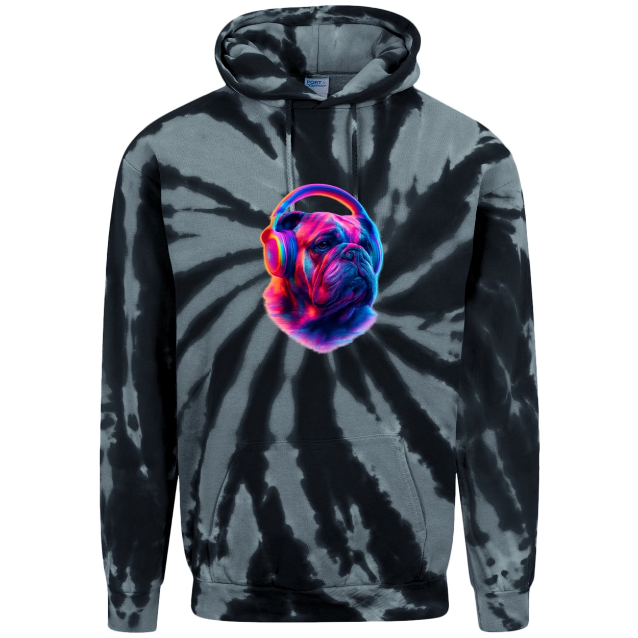 PC146 Port & Company Adult Tie-Dye Pullover Hoodie - Black