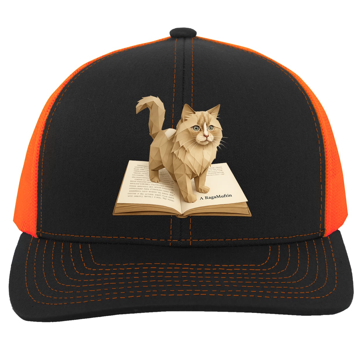 104C Trucker Snap Back - Black/Neon Orange