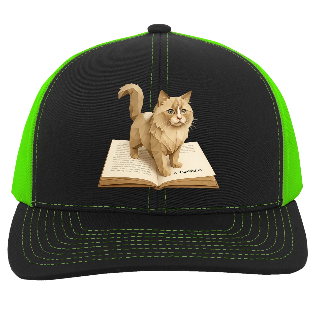 104C Trucker Snap Back - Black/Neon Green