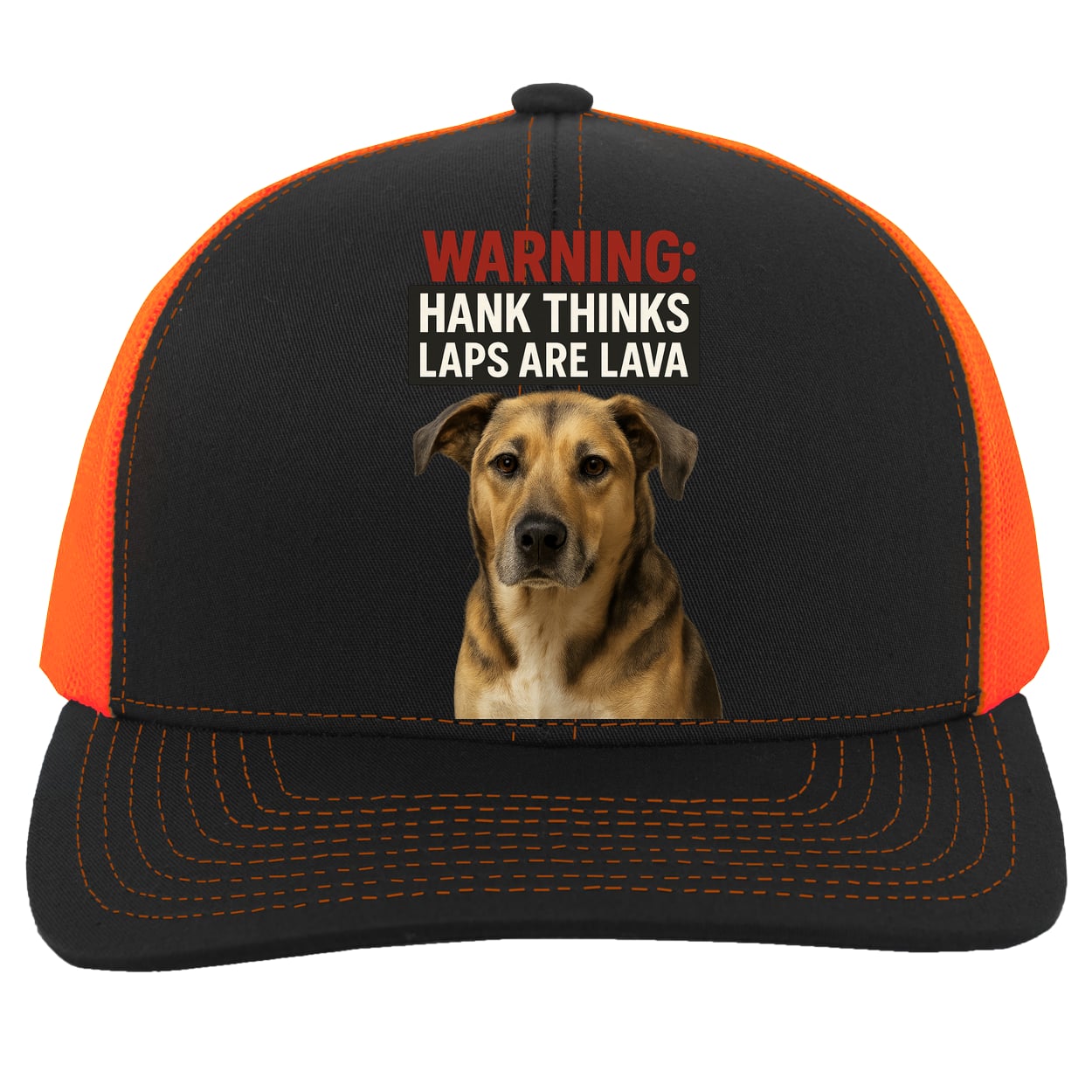 104C Trucker Snap Back - Black/Neon Orange