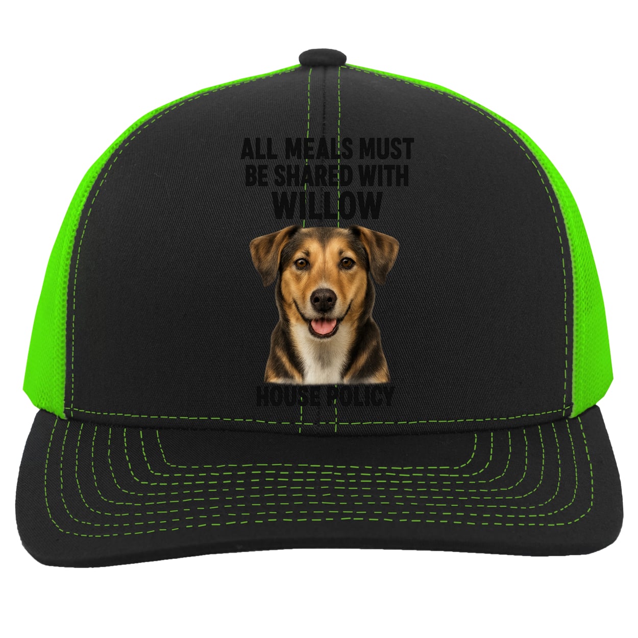 104C Trucker Snap Back - Black/Neon Green