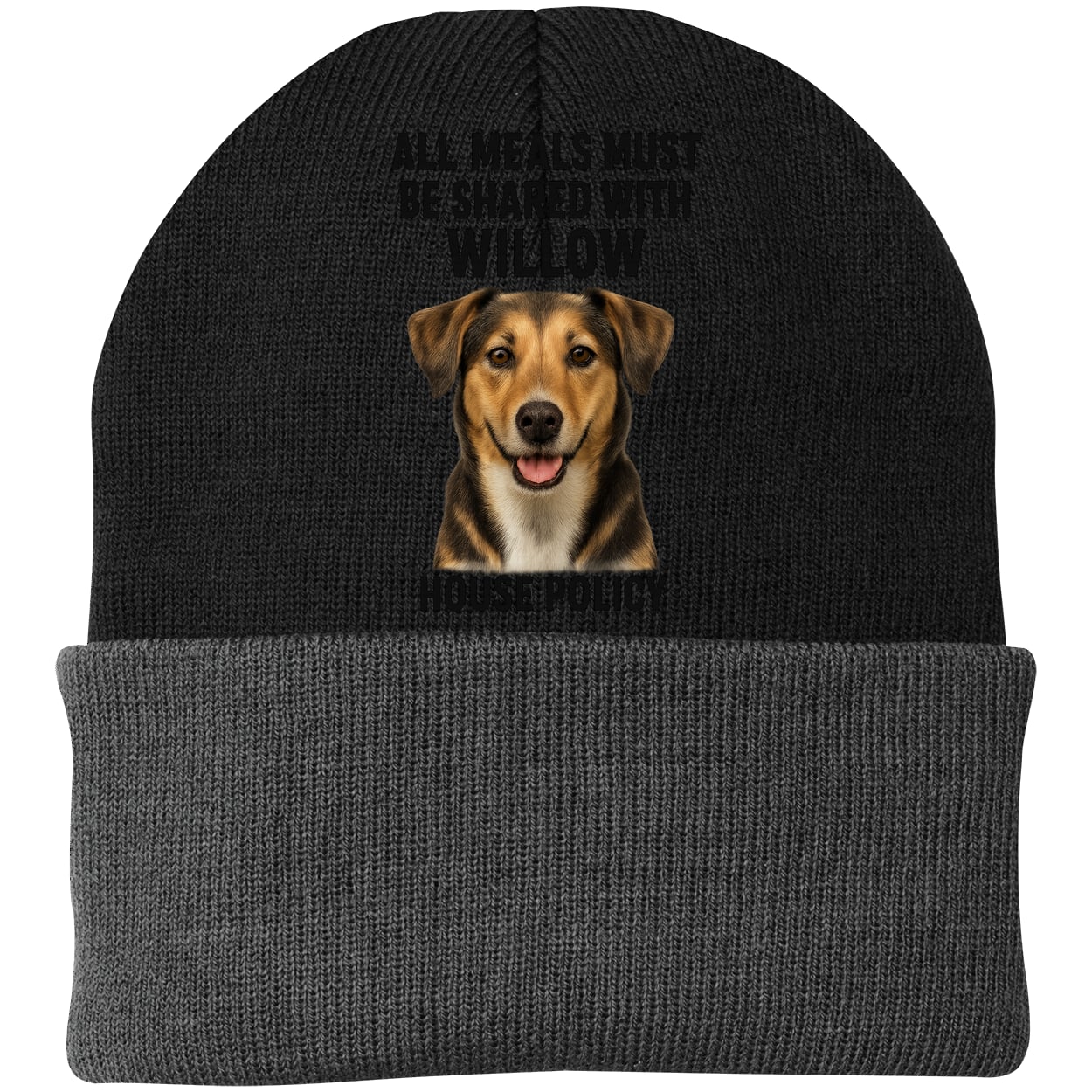CP90 Port & Company Knit Beanie - Black/Gray