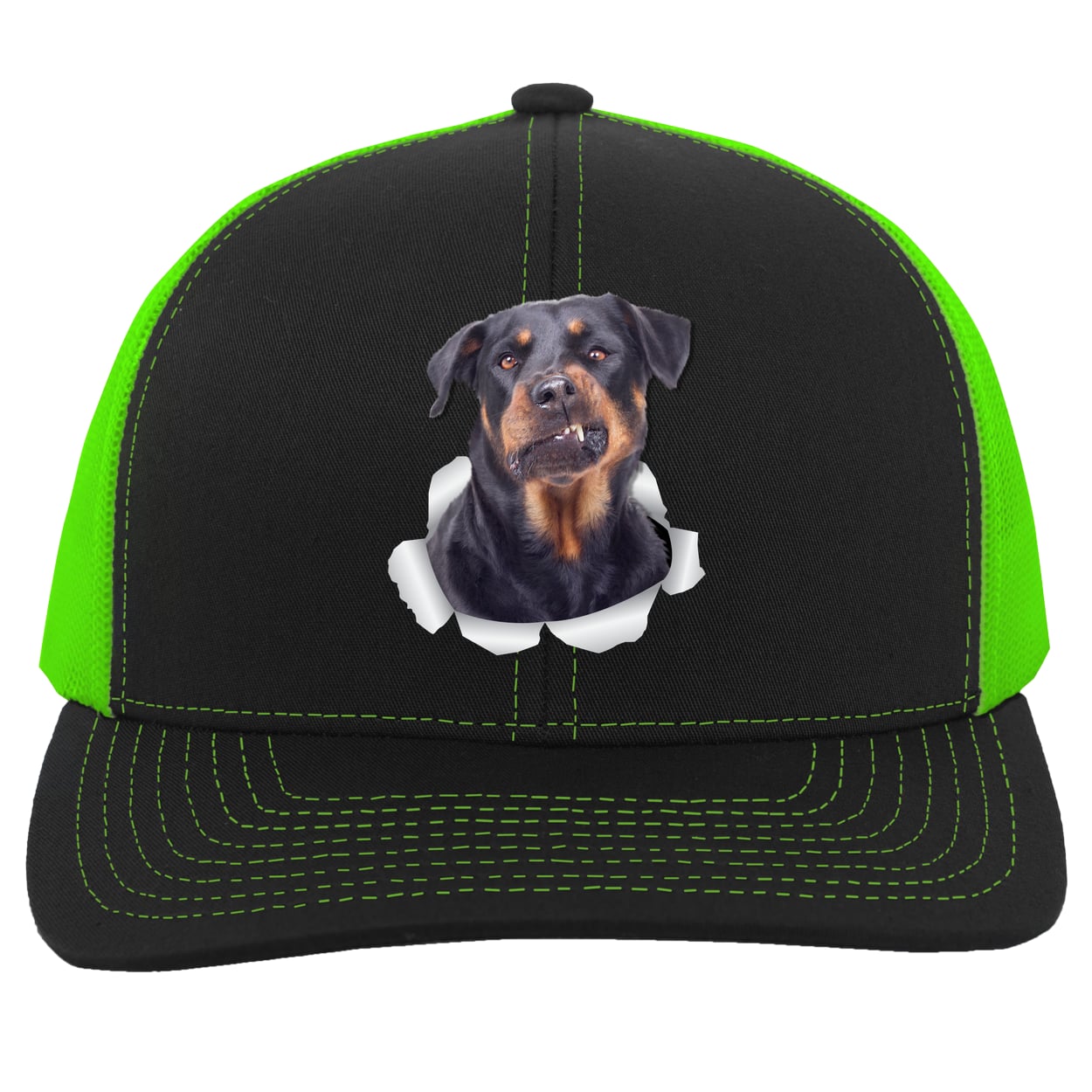 104C Trucker Snap Back - Black/Neon Green