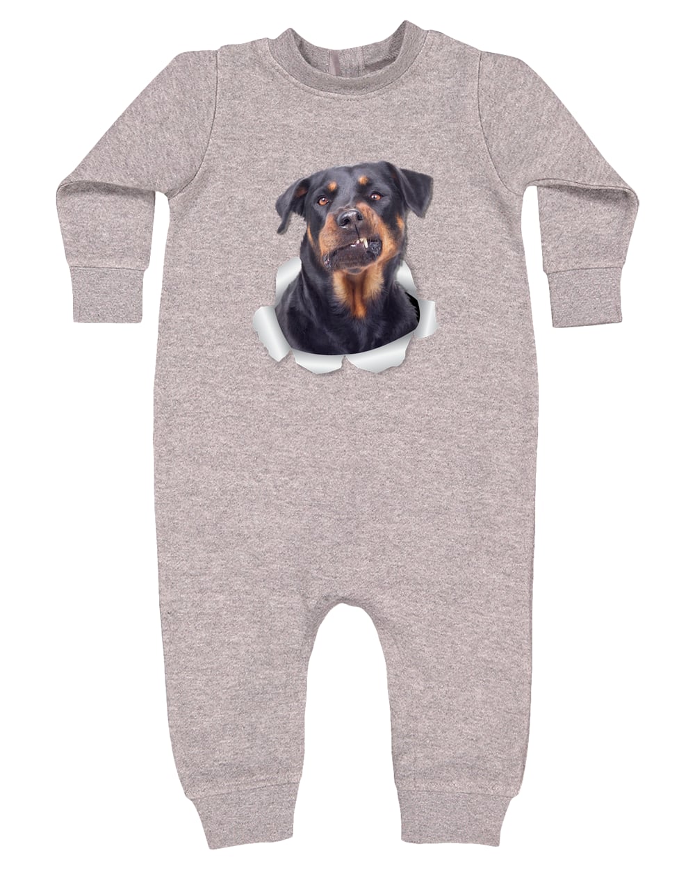 4447 Rabbit Skins Infant Fleece One-Piece Bodysuit - Heather Grey