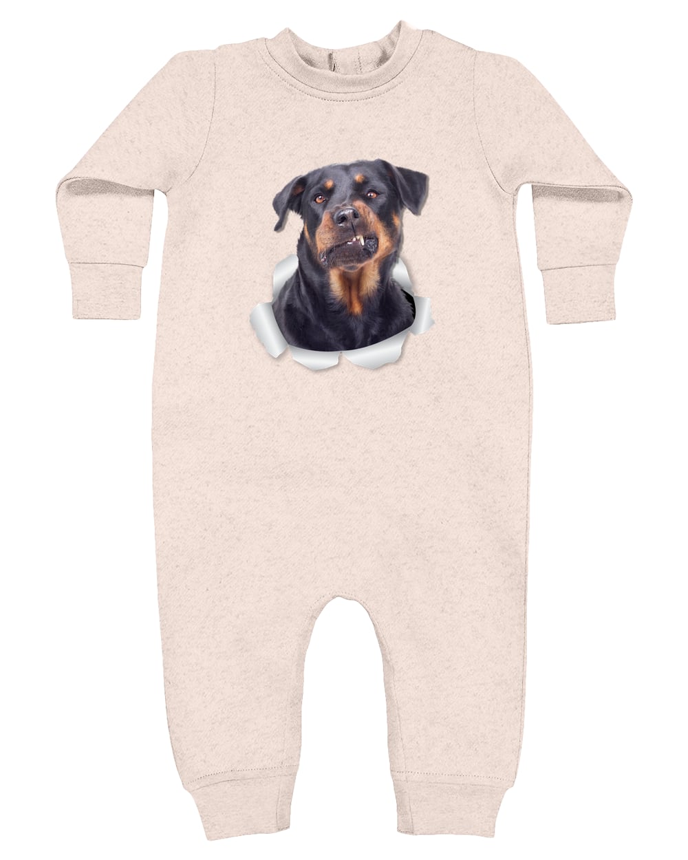 4447 Rabbit Skins Infant Fleece One-Piece Bodysuit - Natural Heather