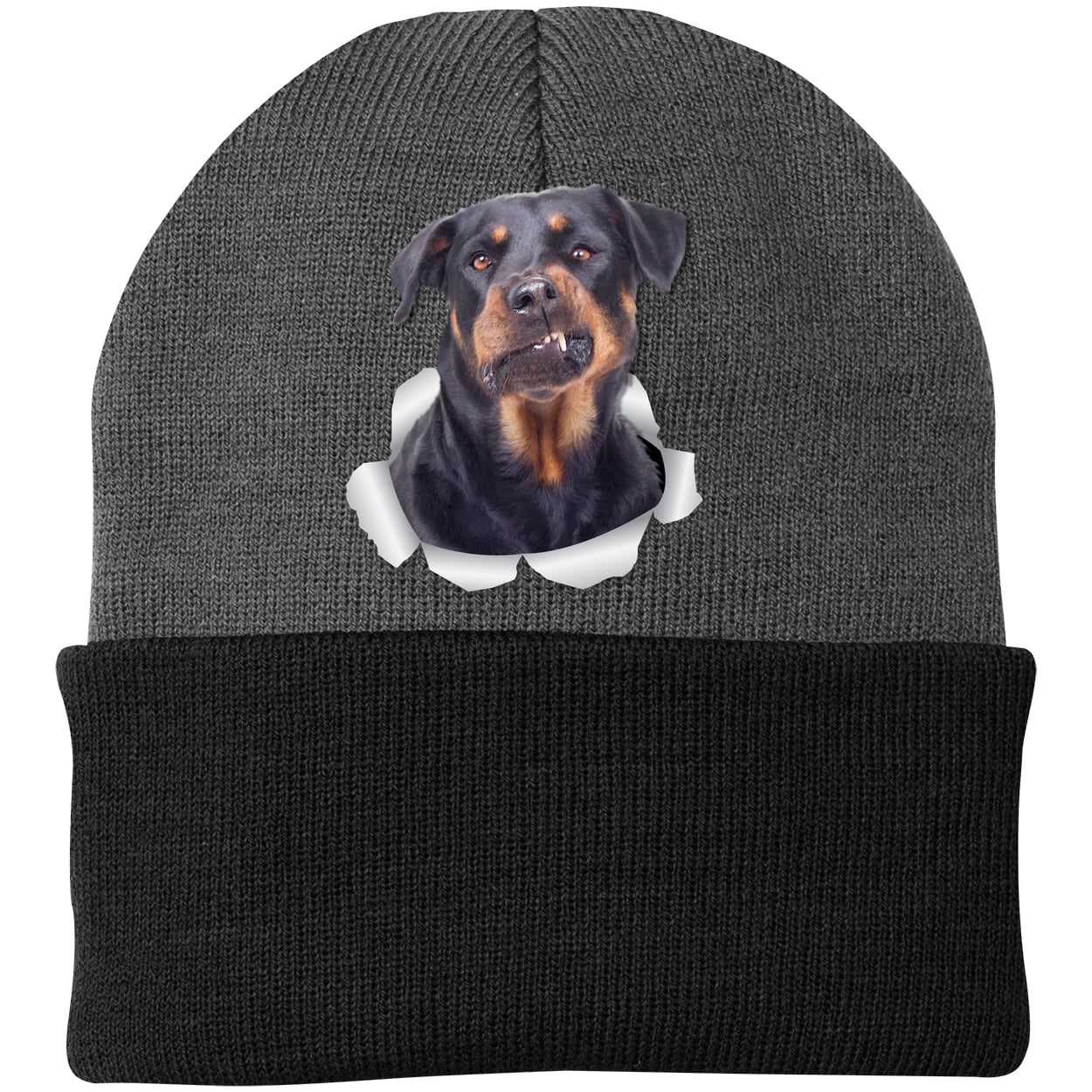 CP90 Port & Company Knit Beanie - Athletic Oxford/Black
