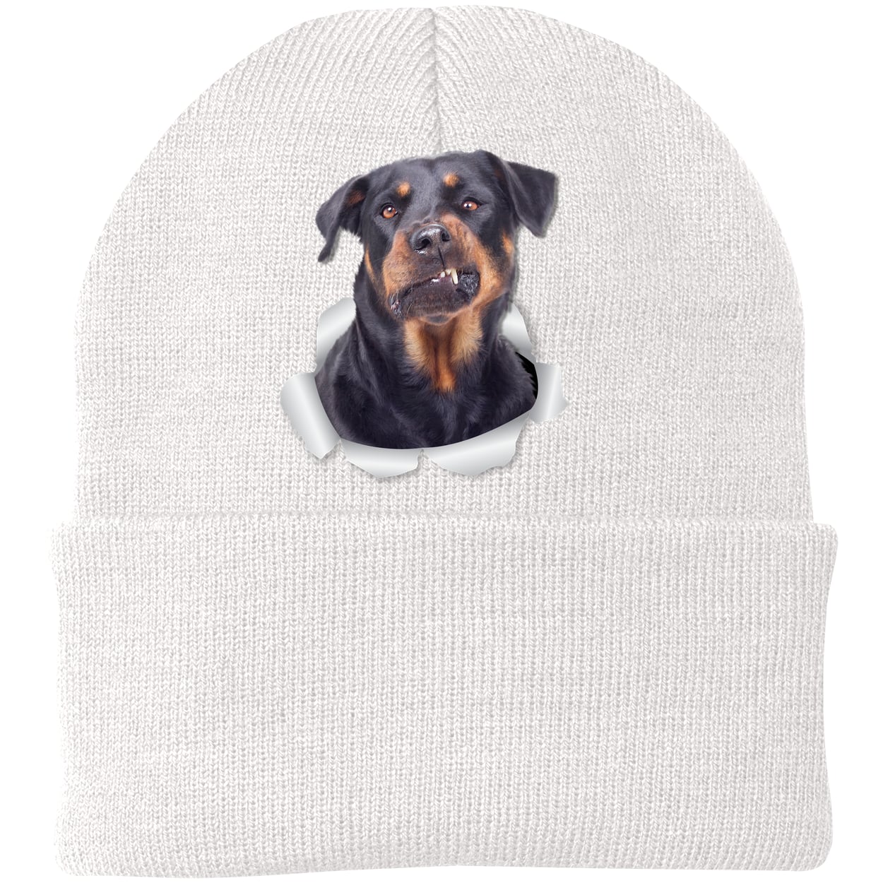 CP90 Port & Company Knit Beanie - White