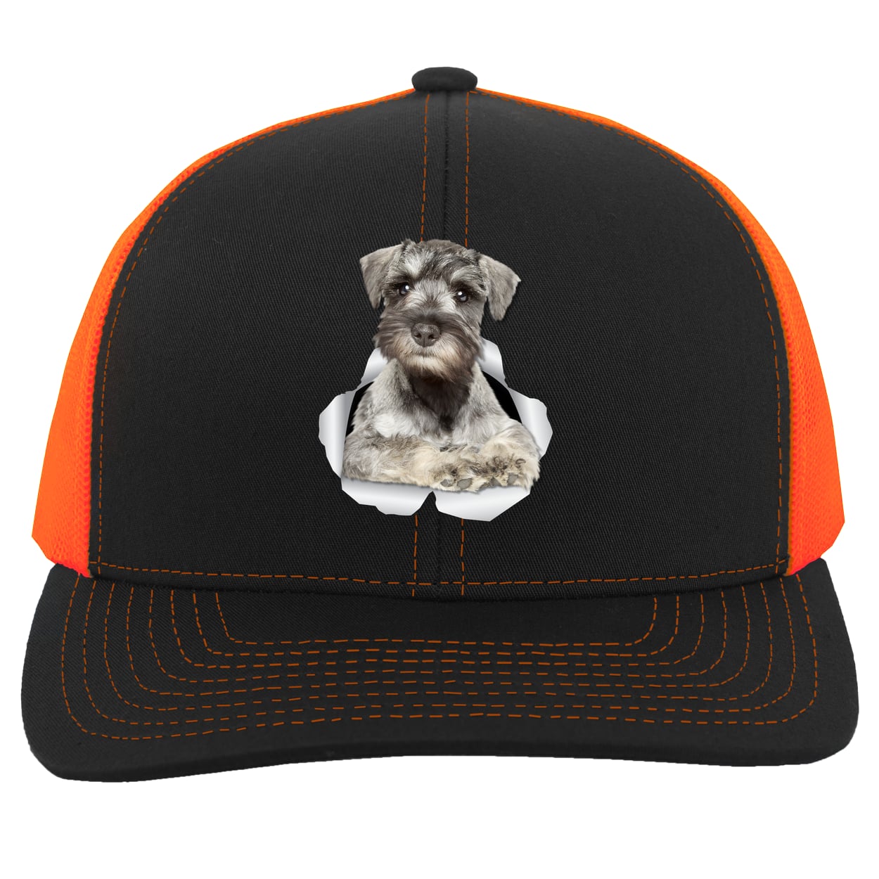 104C Trucker Snap Back - Black/Neon Orange