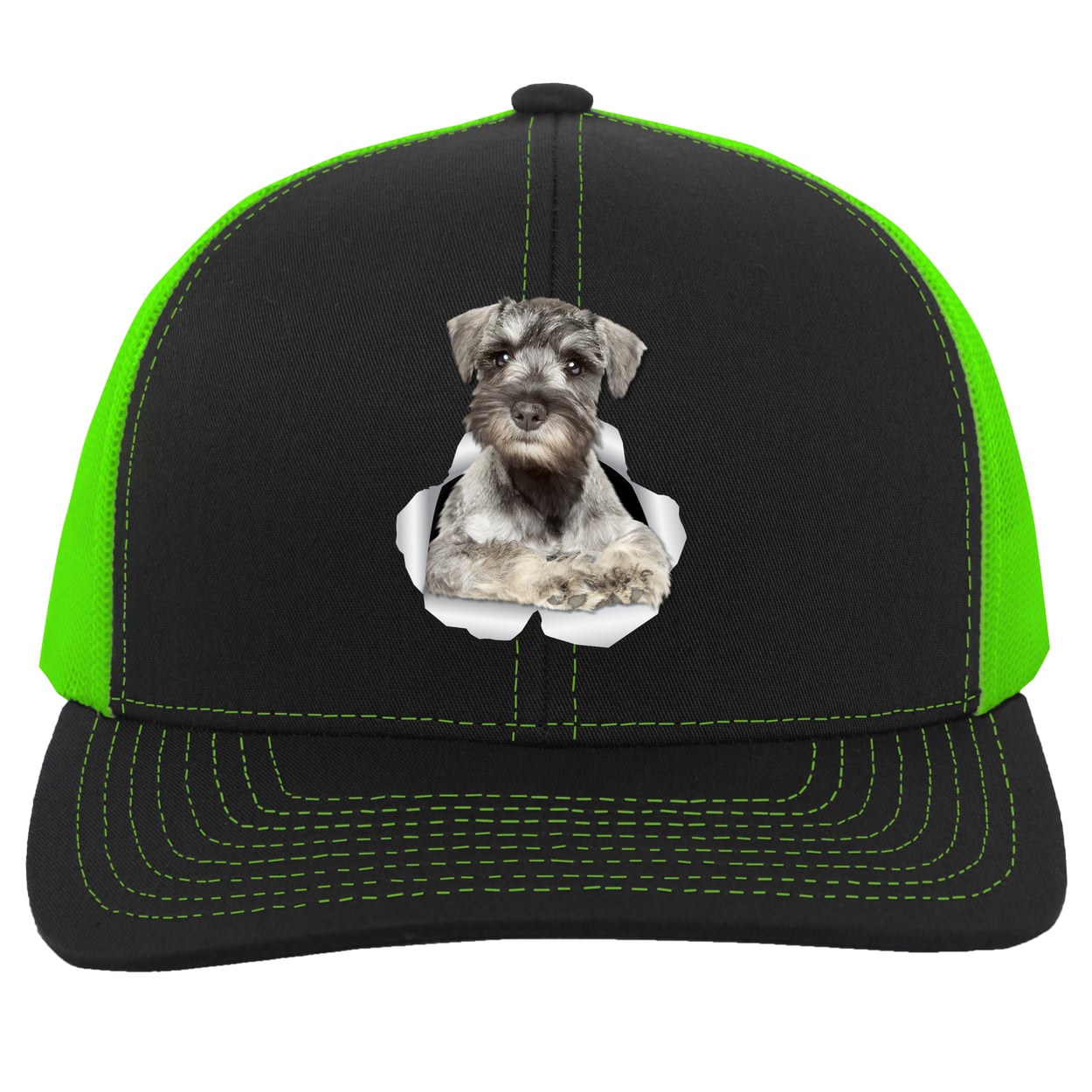 104C Trucker Snap Back - Black/Neon Green