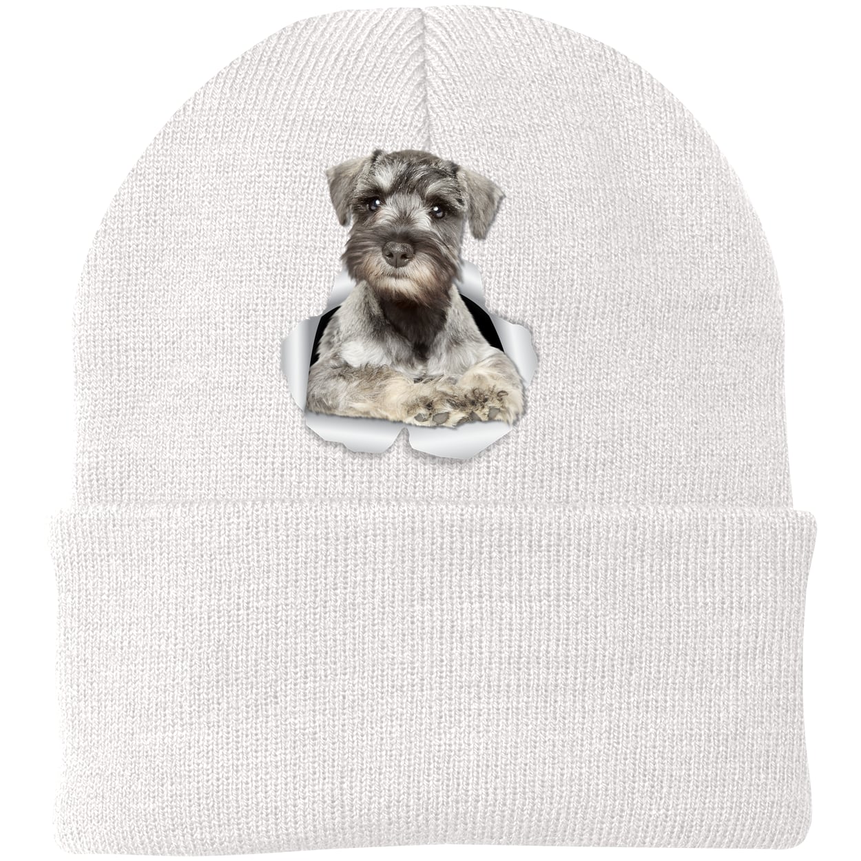 CP90 Port & Company Knit Beanie - White