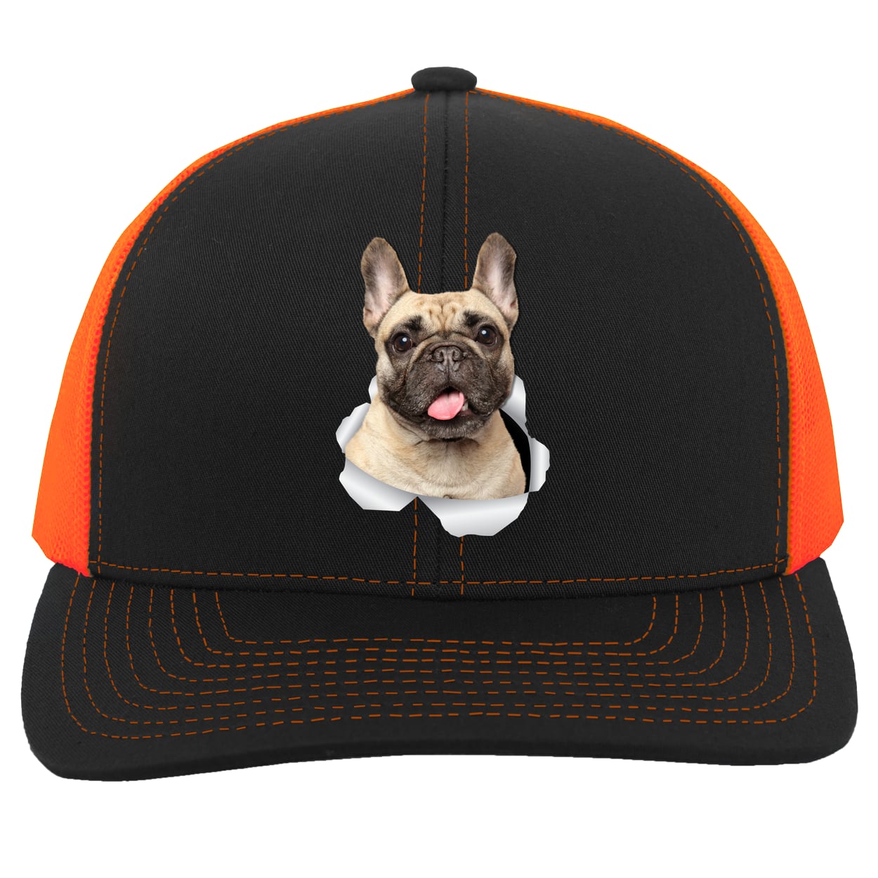 104C Trucker Snap Back - Black/Neon Orange