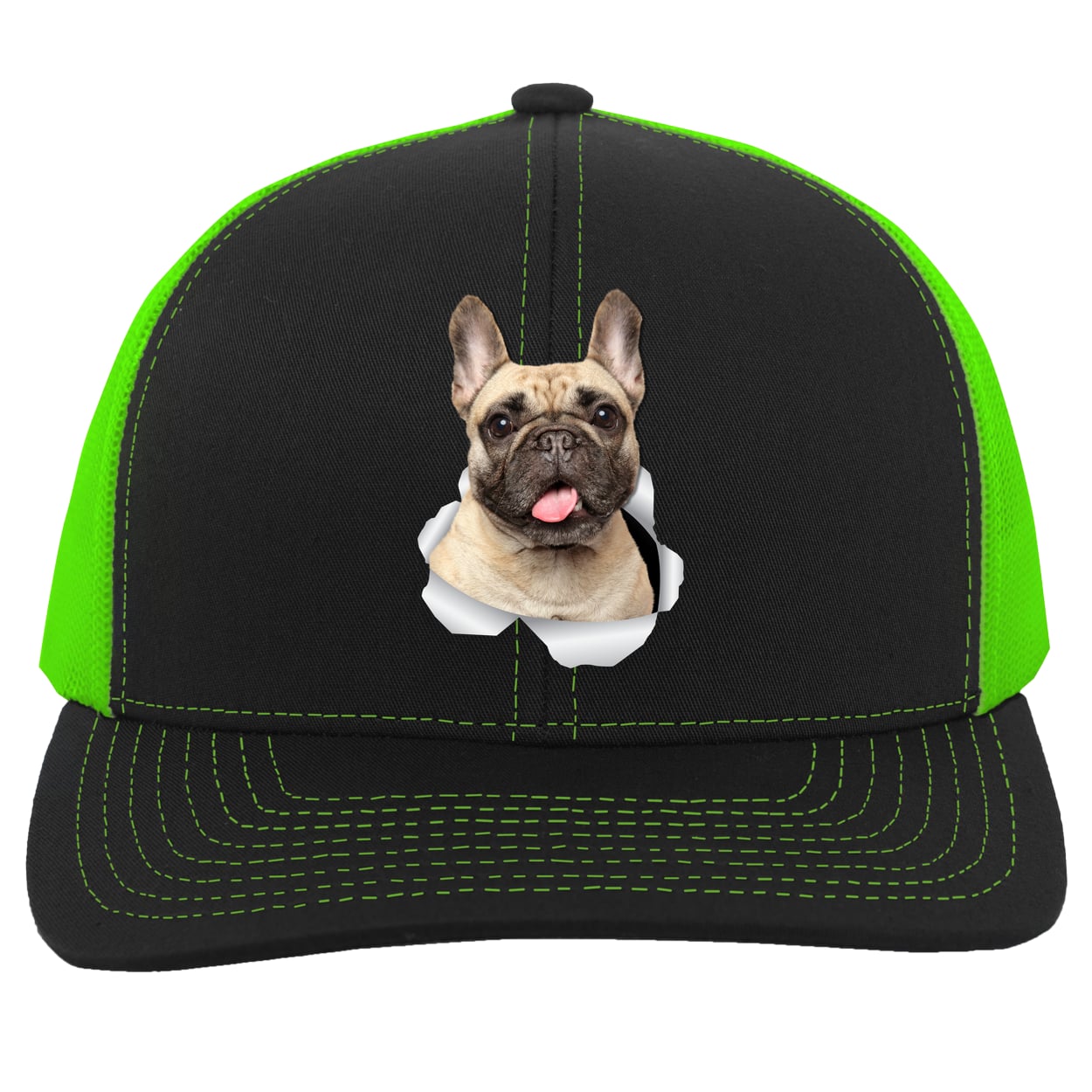 104C Trucker Snap Back - Black/Neon Green