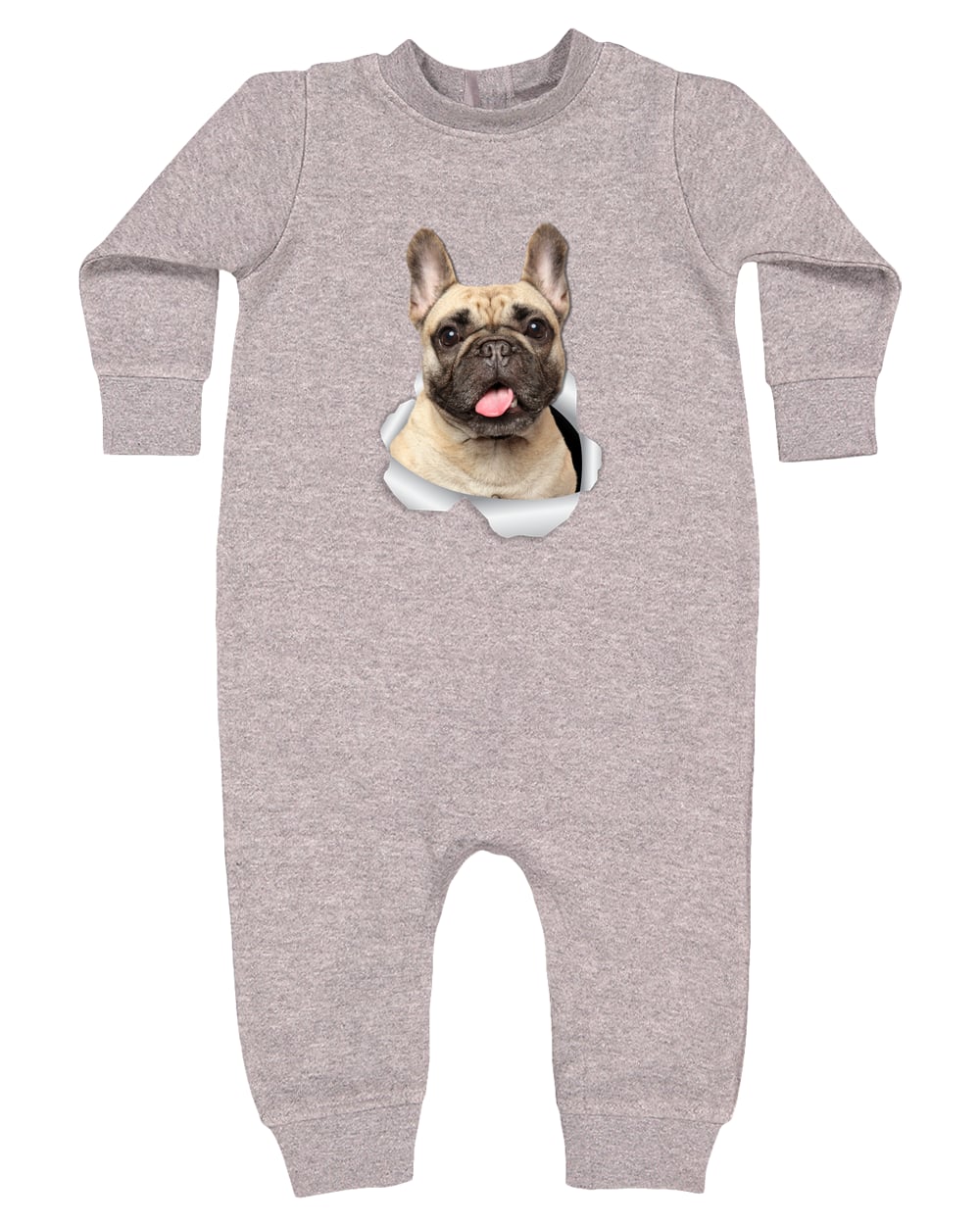 4447 Rabbit Skins Infant Fleece One-Piece Bodysuit - Heather Grey