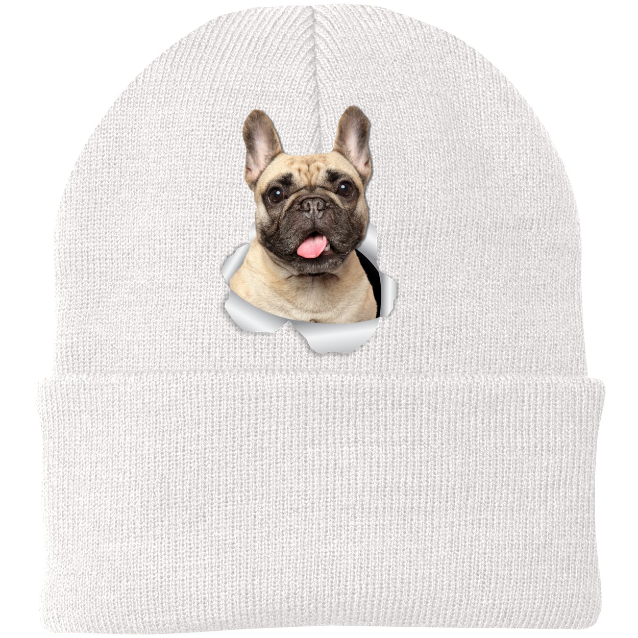 CP90 Port & Company Knit Beanie - White