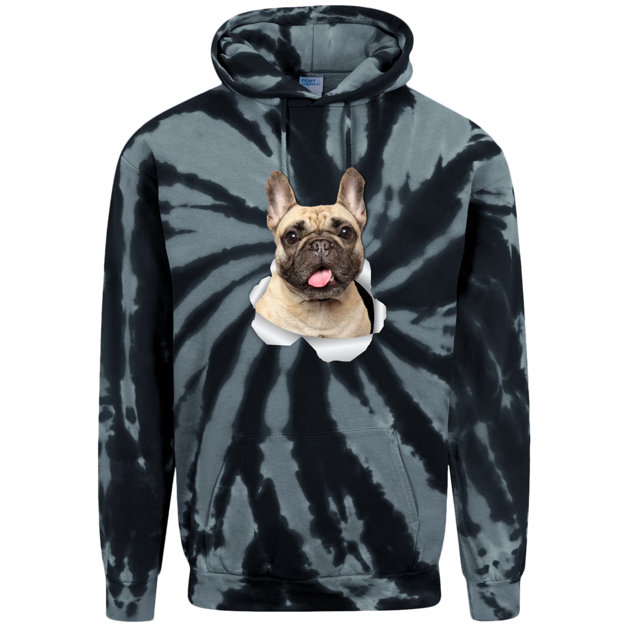 PC146 Port & Company Adult Tie-Dye Pullover Hoodie - Black